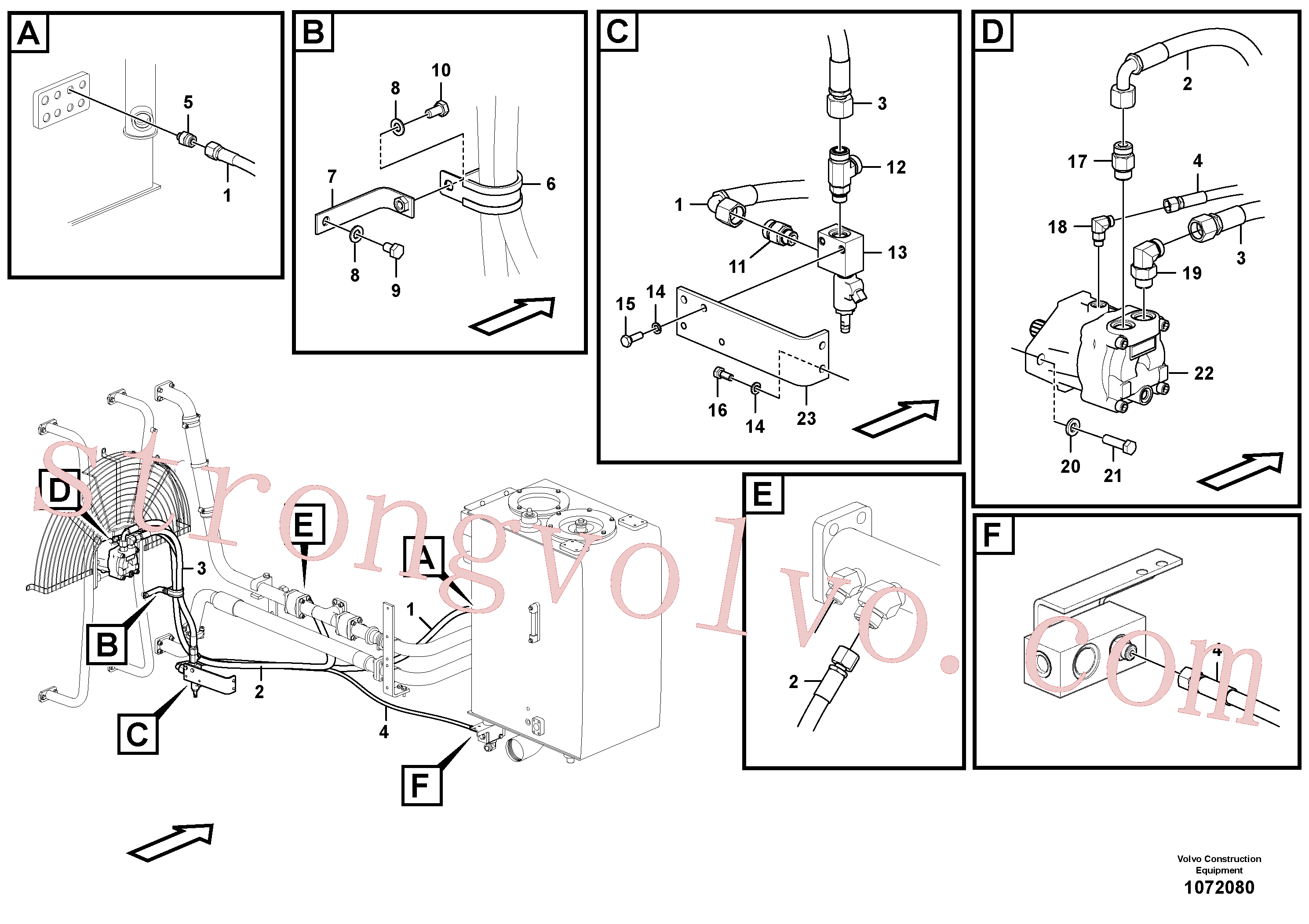 VOE14670470 Volvo Sistema hidráulico, sistema refrigerante do óleo(1072080 Montagem)