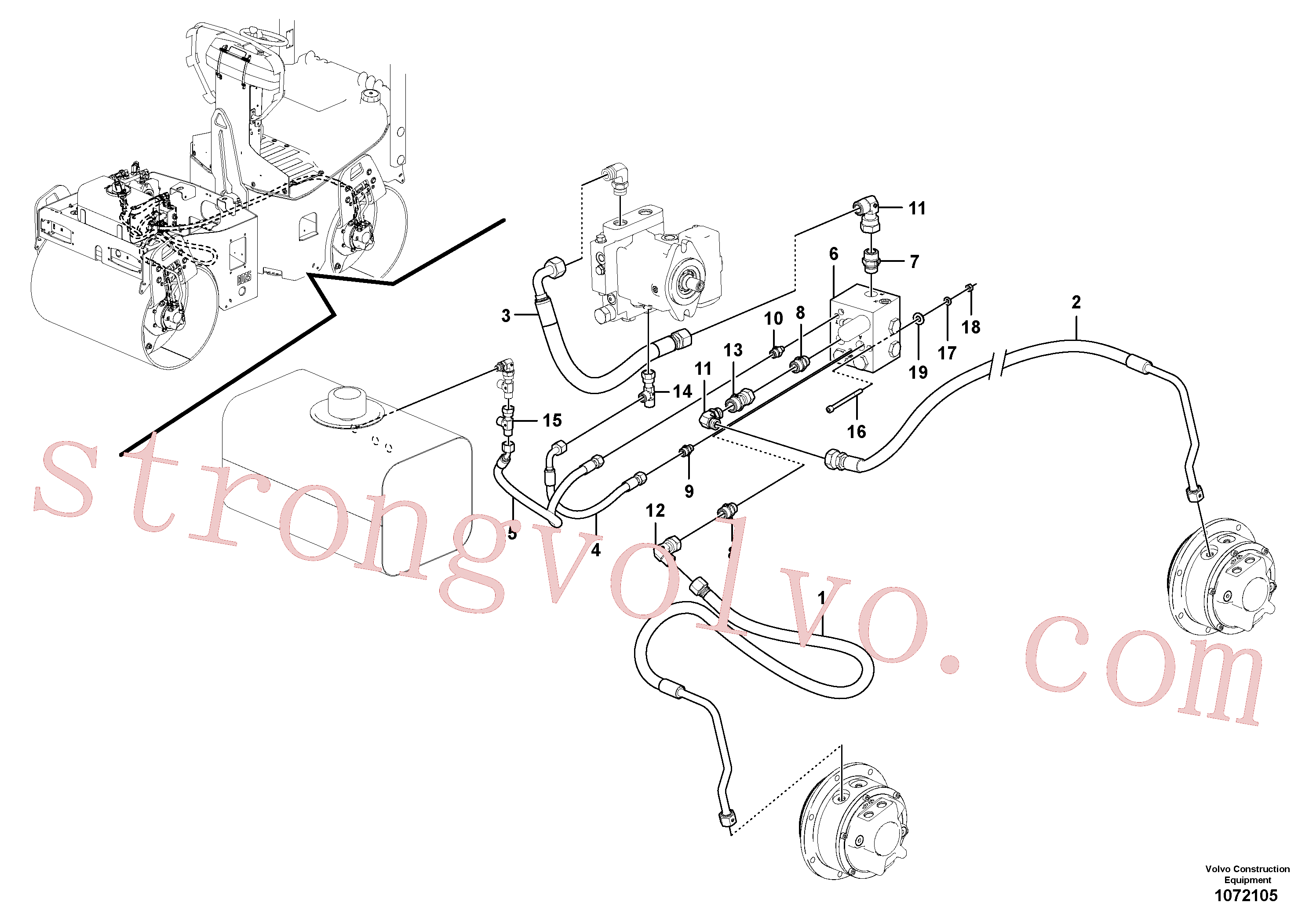 VOE937282 Volvo Bloqueio diferencial(1072105 Montagem)