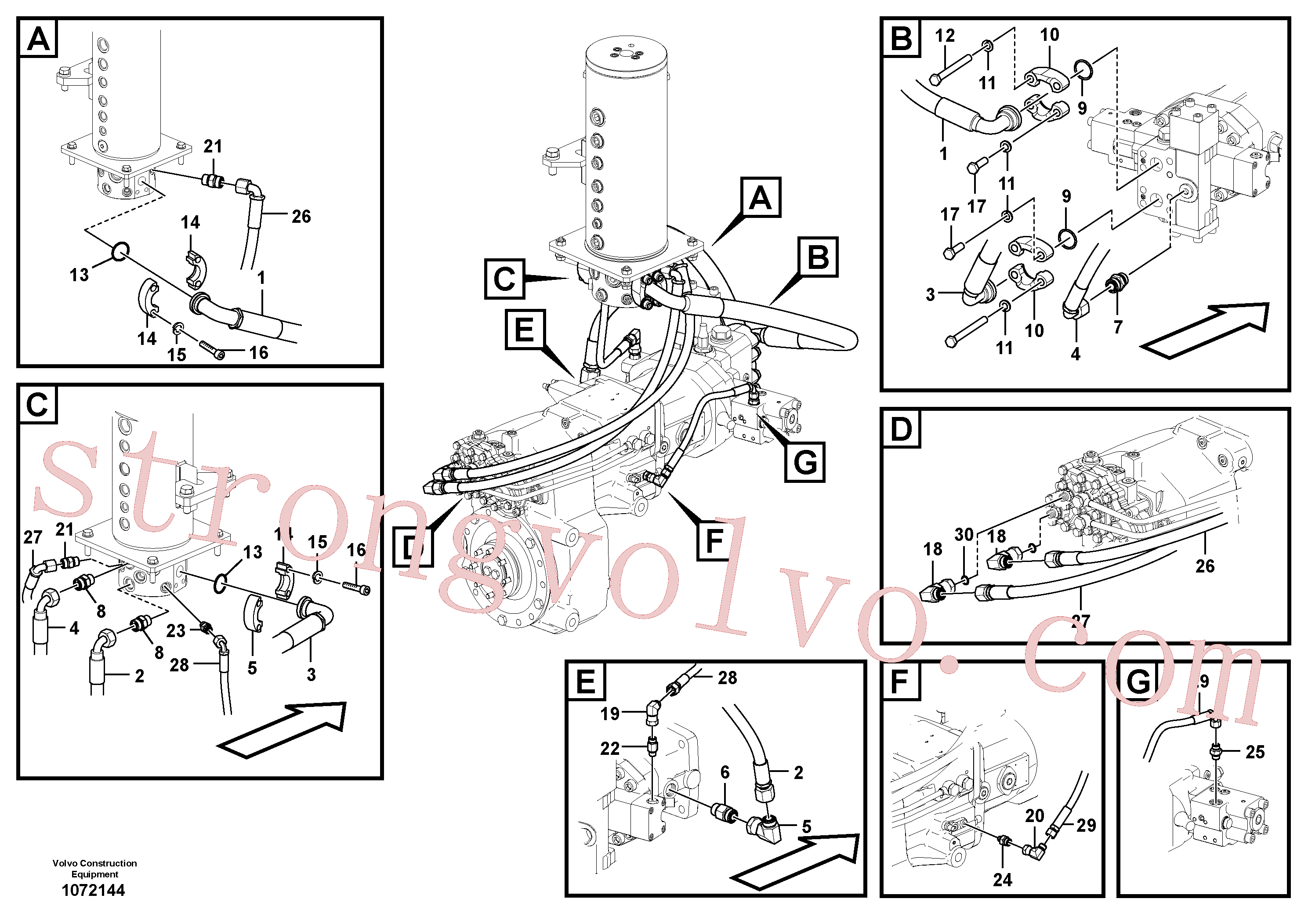 Volvo Acessórios para escavadeira VOE991642 Parafuso sextavado Acessórios