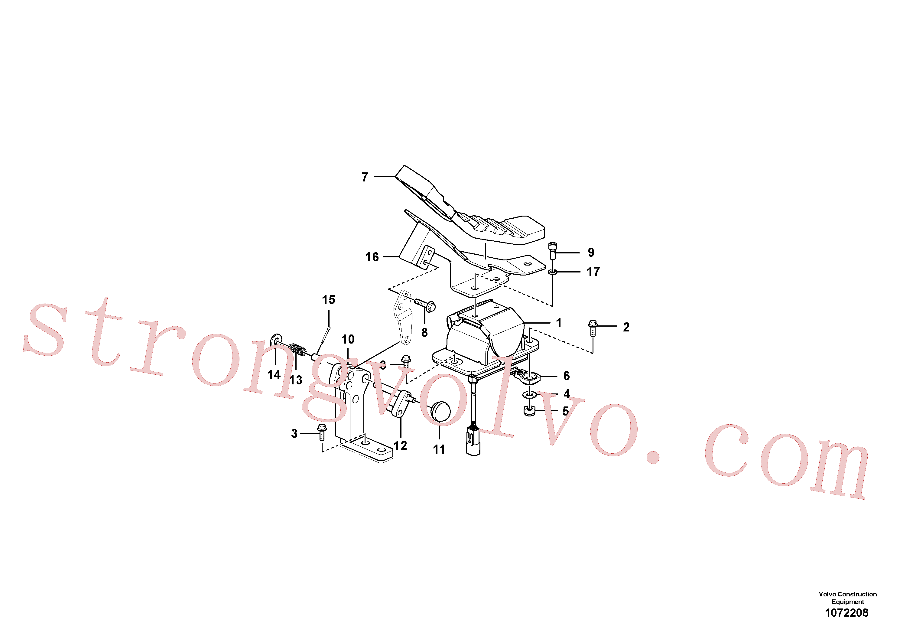 VOE14650606 Volvo Hidráulica de serviço, pedal da válvula de comando à distância para martelo e cortador(1072208 Montagem)