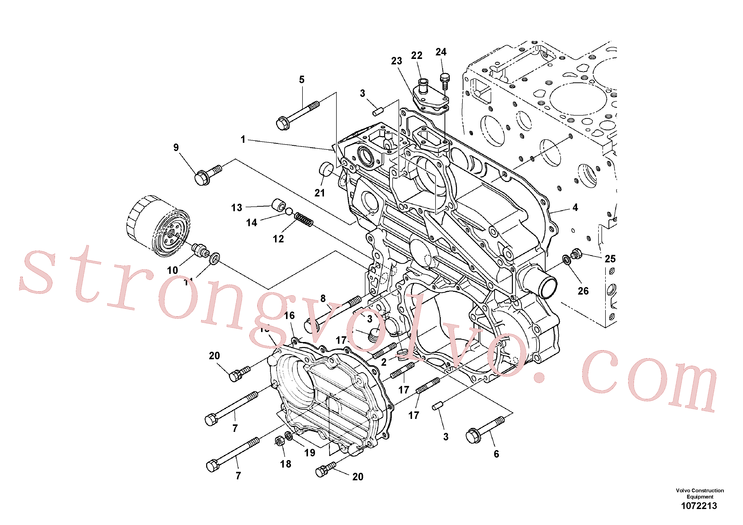 VOE16660443 Volvo Caixa da engrenagem de distribuição(1072213 Montagem)