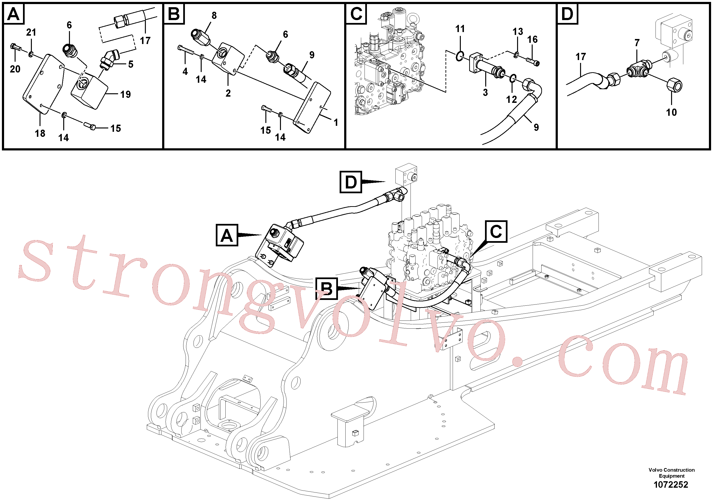 VOE14677376 Volvo Hidráulica de serviço, martelo e cortador para topo(1072252 Montagem)
