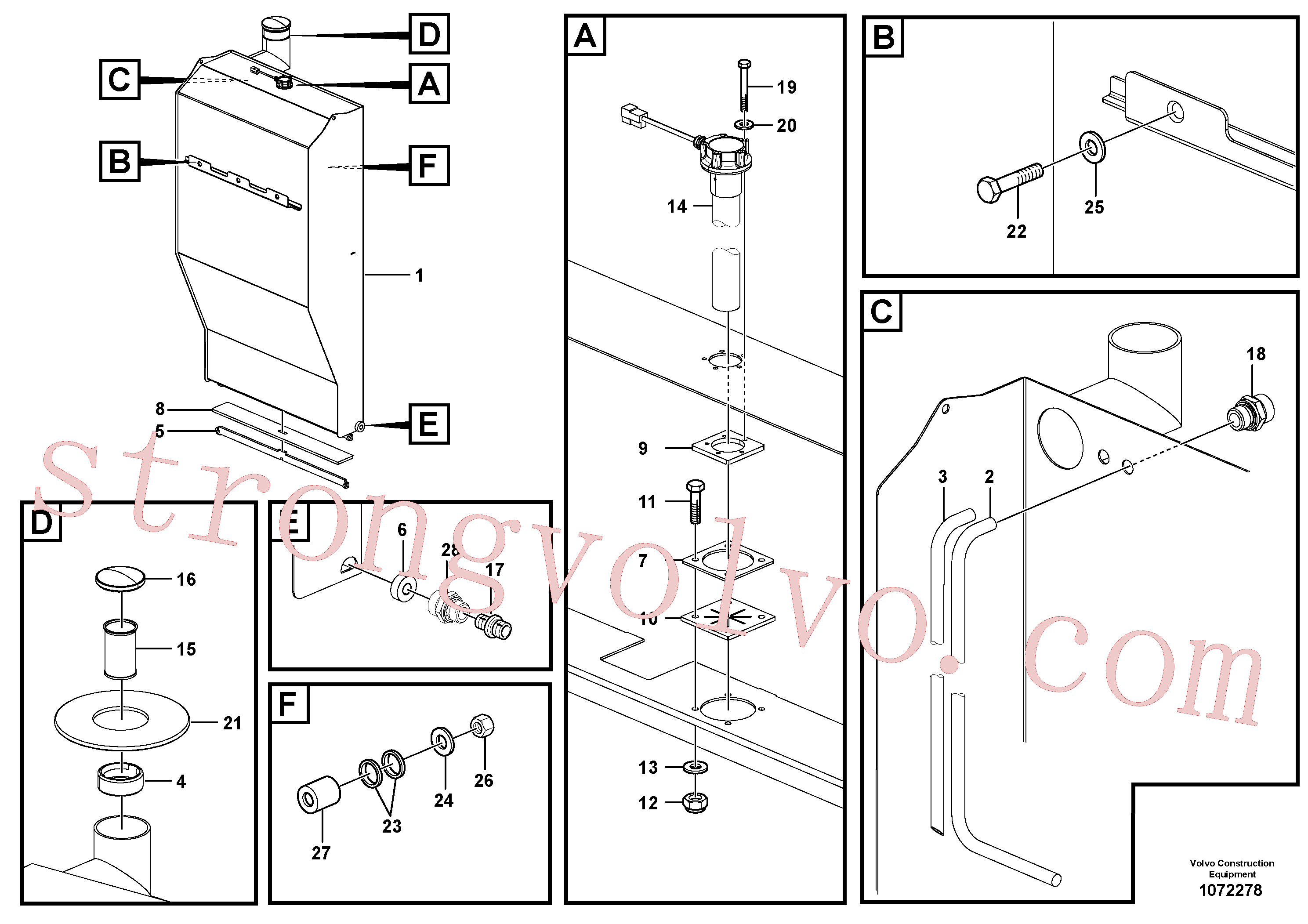 RM58849449 Volvo Depósito de combustível com acessórios(1072278 Montagem)