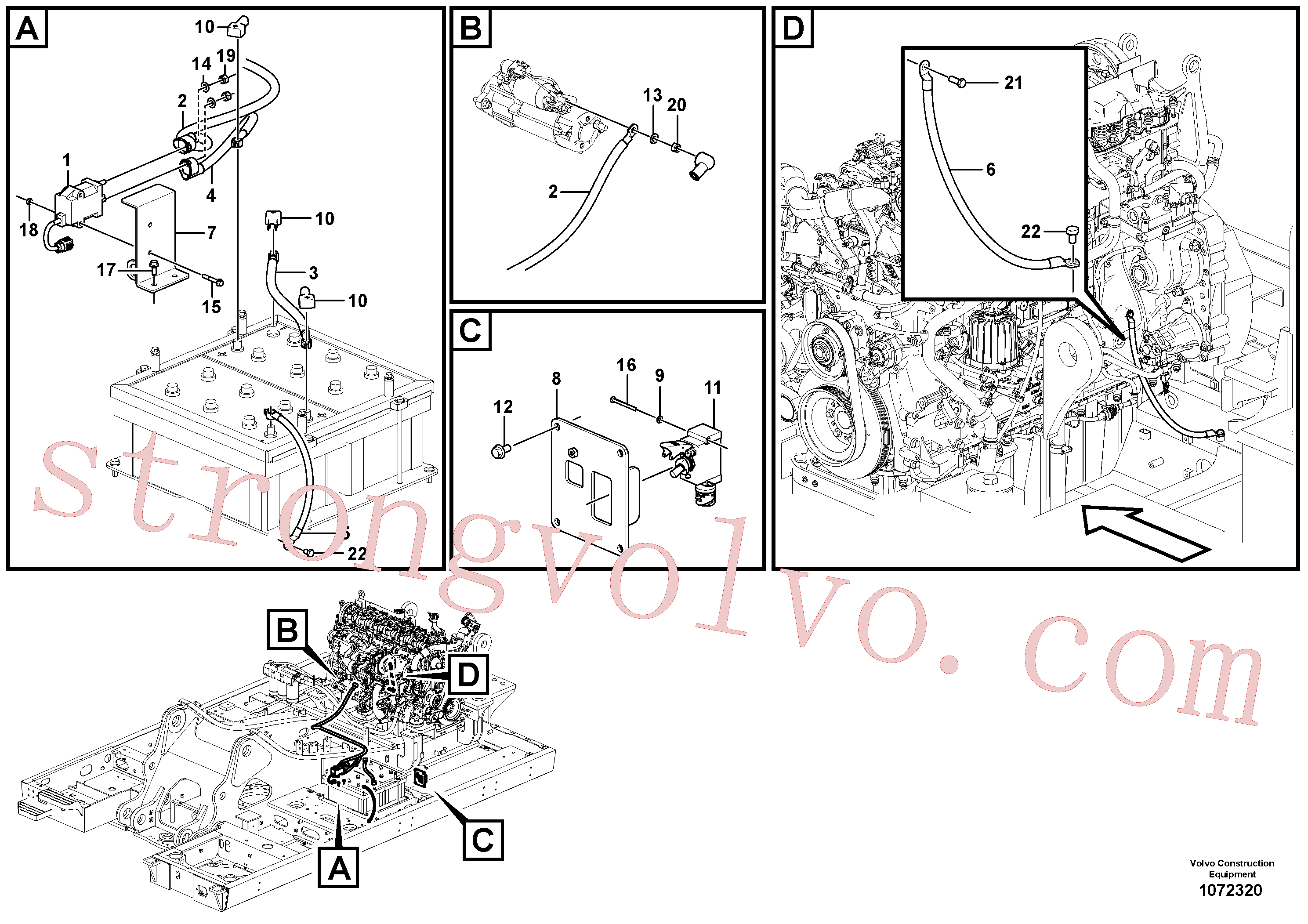 VOE14883909 Volvo Cabos, bateria(1072320 Montagem)
