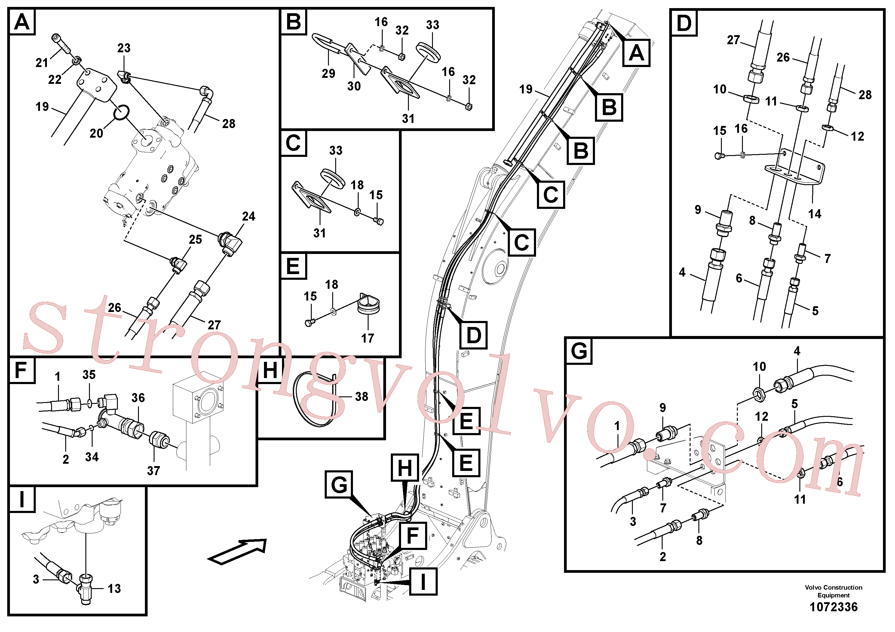 VOE938203 Volvo Hidráulica de serviço, ruptura do braço de afundamento(1072336 Montagem)