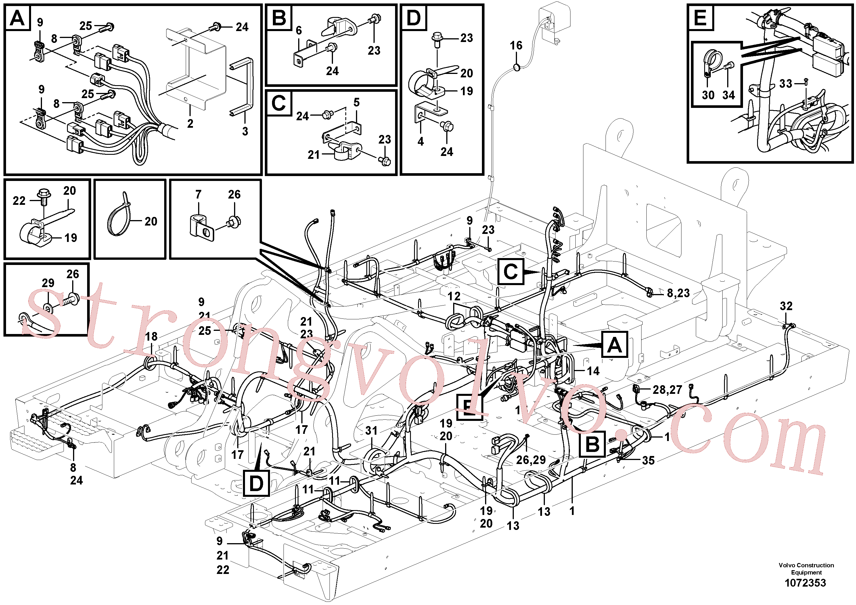 VOE14626073 Volvo Cablagem principal(1072353 Montagem)