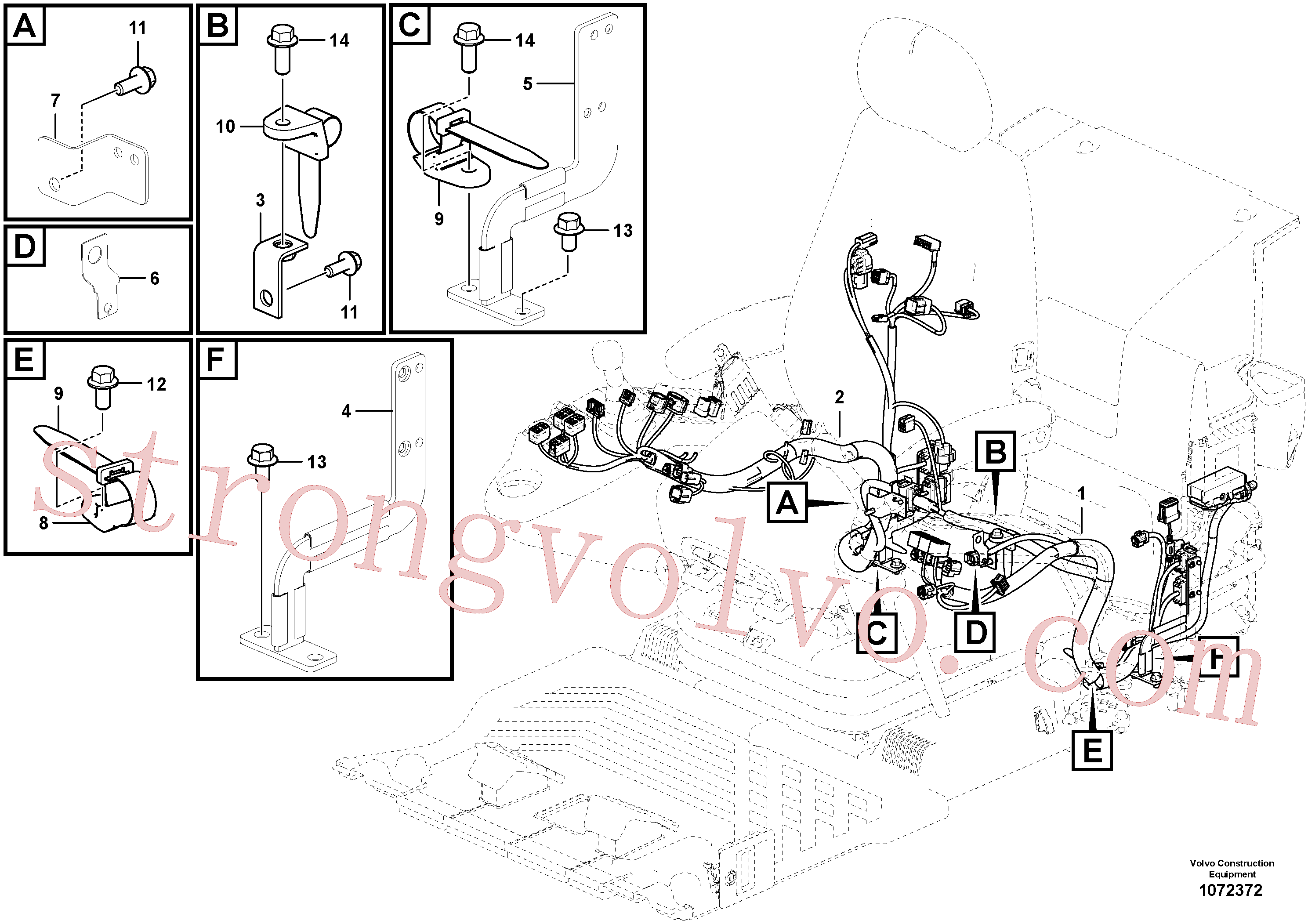 VOE14532533 Volvo Cablagem, painel de instrumentos(1072372 Montagem)