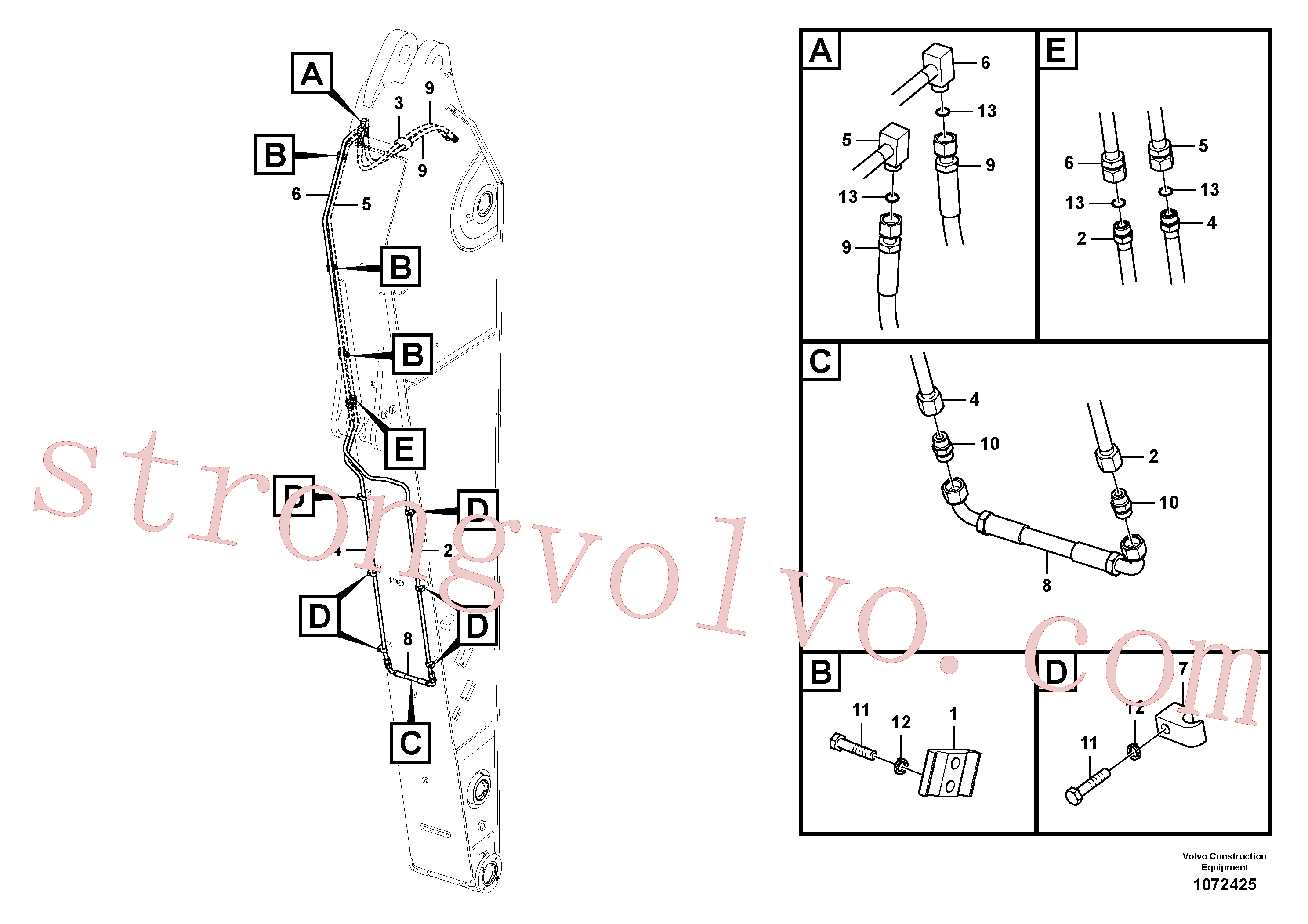 VOE14677698 Volvo Hidráulica de serviço, inclinação e rotor no braço de afundamento(1072425 Montagem)