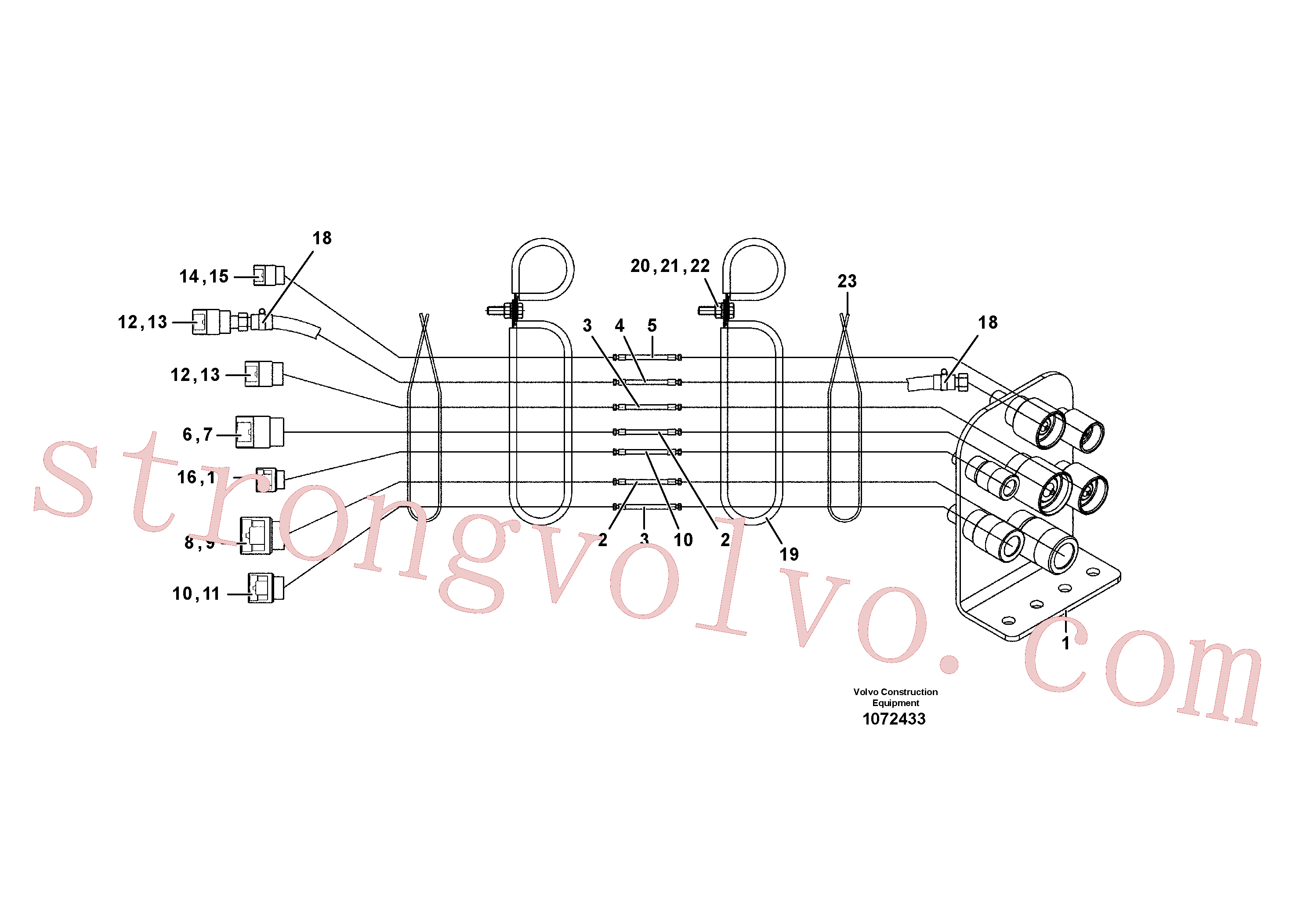 RM80710528 Volvo Kit de mangueiras(1072433 Montagem)