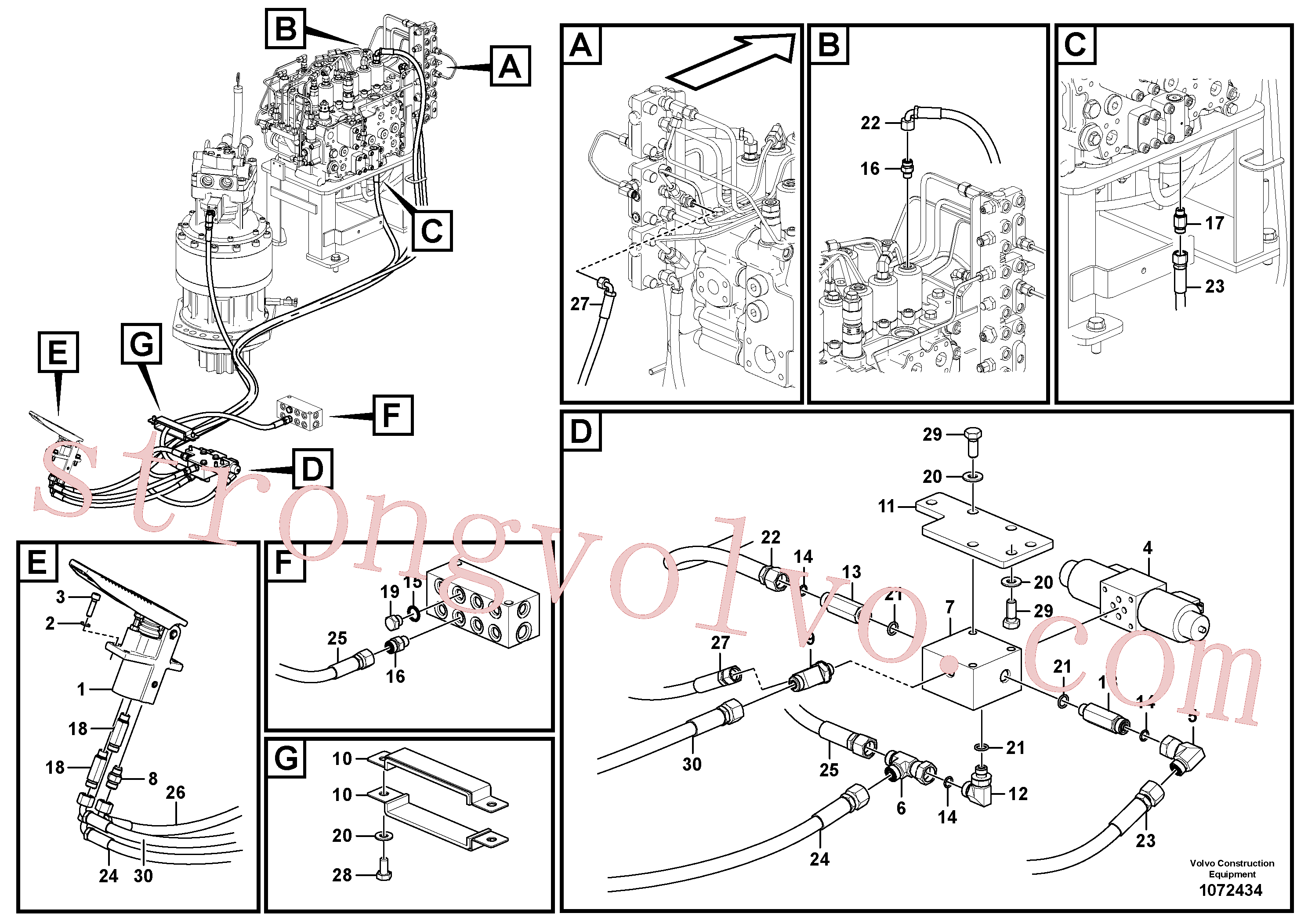 VOE14881806 Volvo Sistema servomotor, válvula de comando para pedal da válvula de comando(1072434 Montagem)