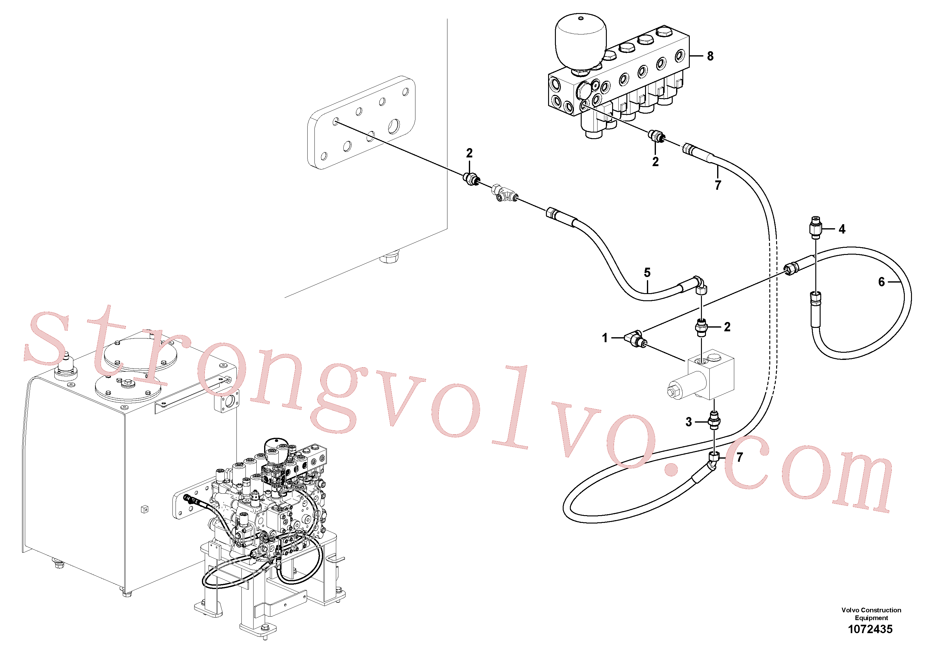 VOE938064 Volvo Hidráulica de serviço, martelo e cortador para fluxo da bomba auxiliar(1072435 Montagem)