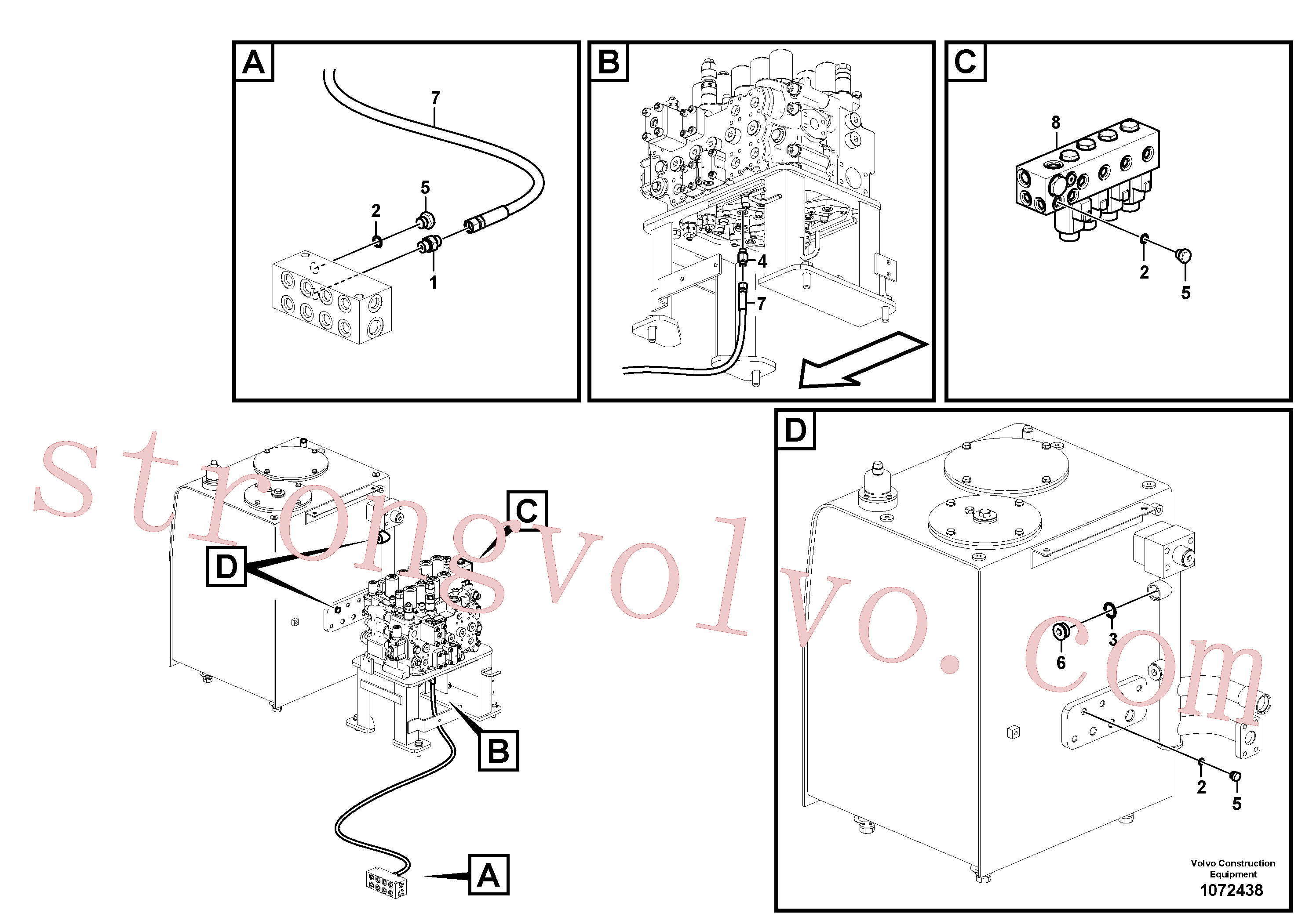 VOE937117 Volvo Sistema servomotor, martelo e corte(1072438 Montagem)