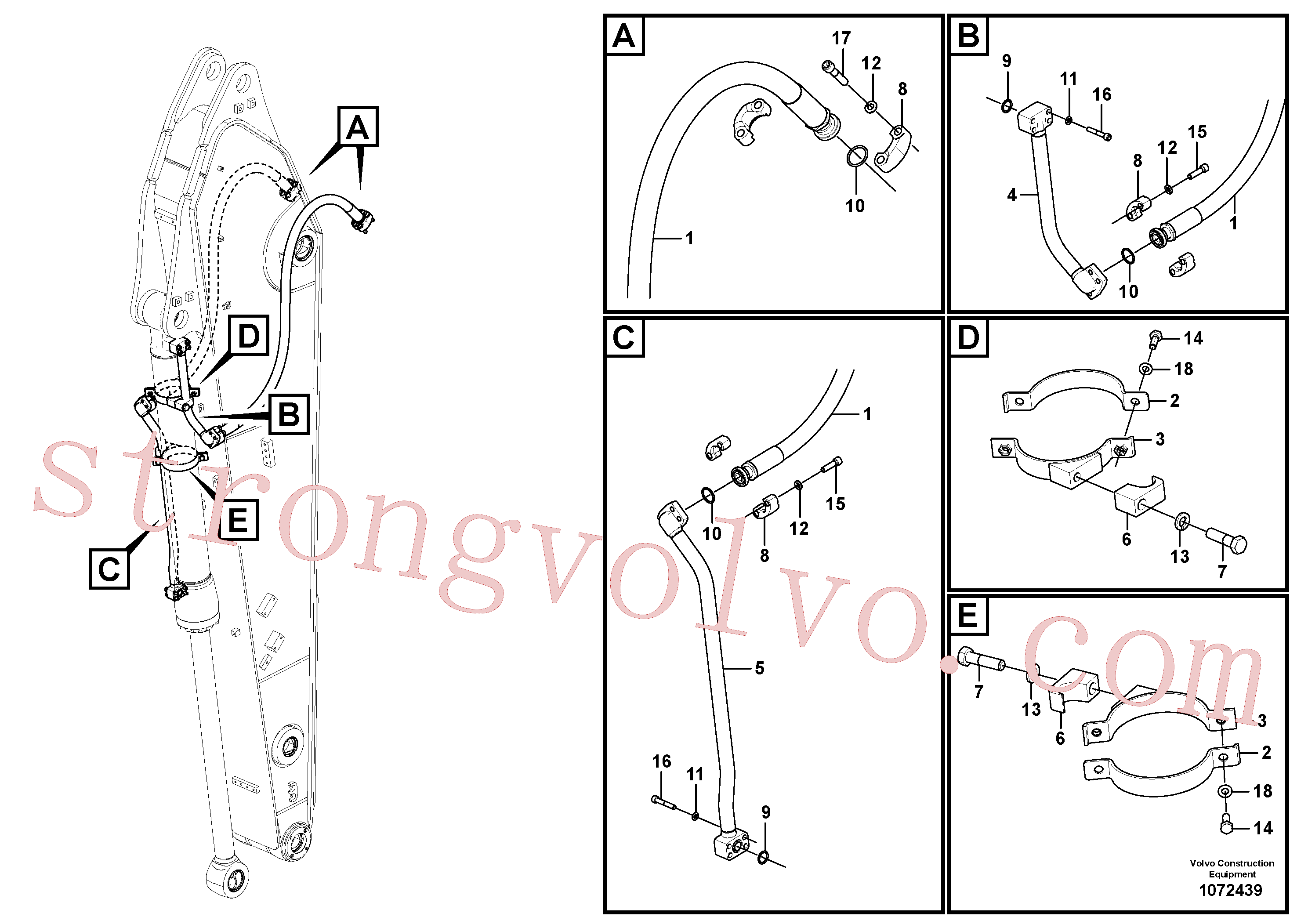 VOE14677923 Volvo Hidráulica de serviço, cilindro do balde no braço de afundamento(1072439 Montagem)