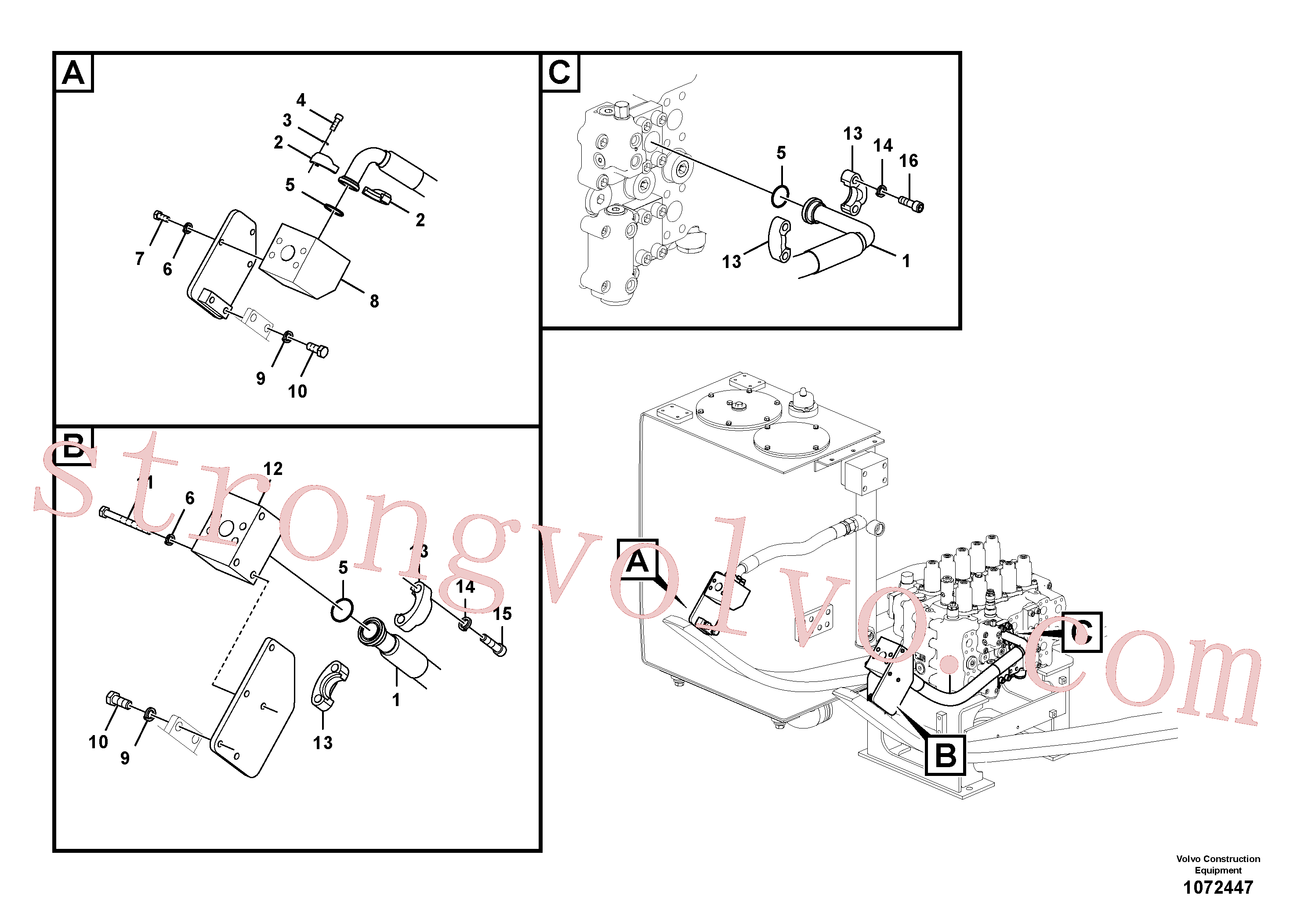 VOE992562 Parafuso sextavado Inscreva-se para Volvo Acessórios para escavadeira