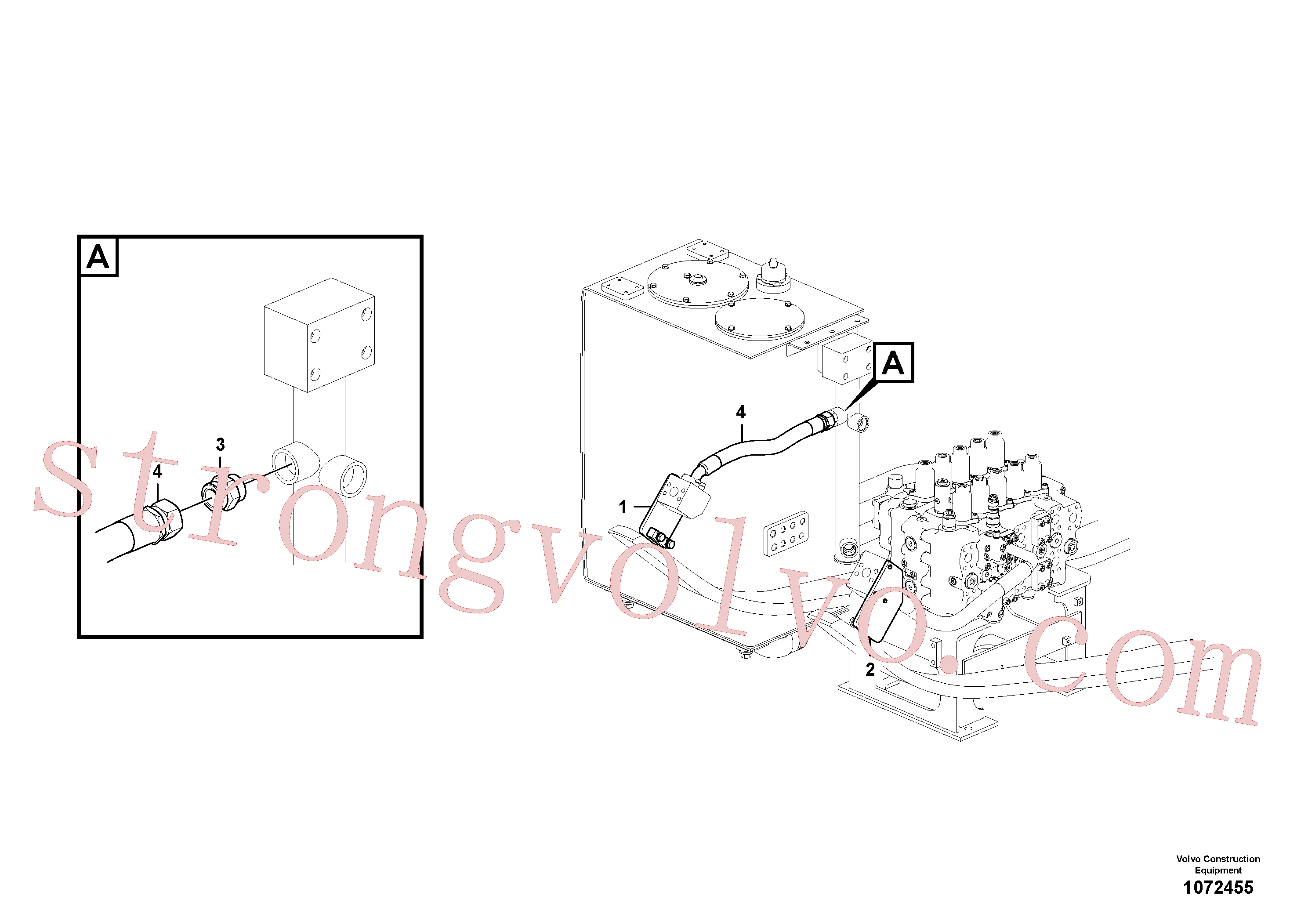 VOE14683255 Volvo Hidráulica de serviço, martelo e cortador para topo(1072455 Montagem)