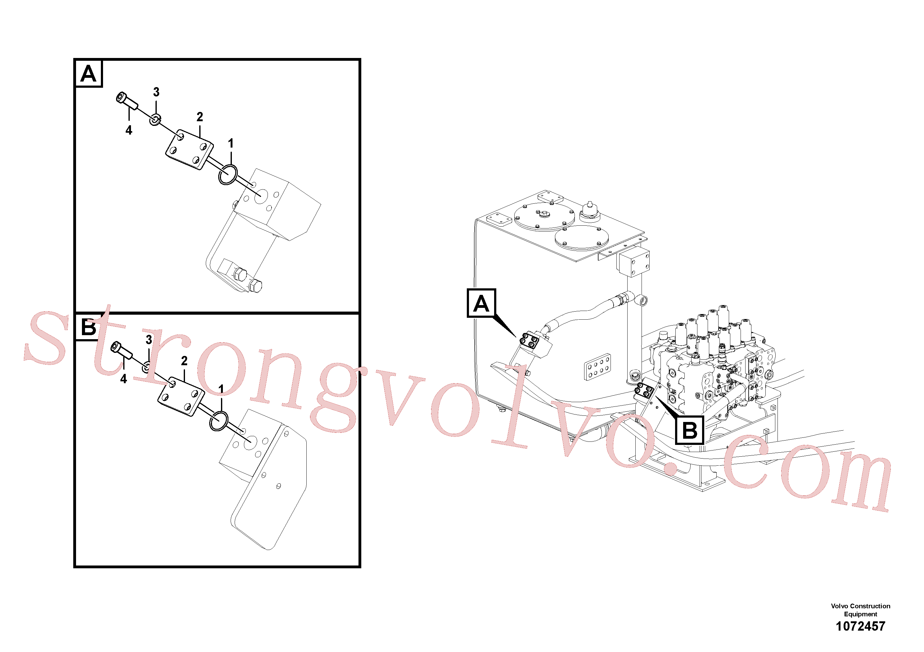 VOE14531121 Volvo Hidráulica de serviço, martelo e cortador para topo(1072457 Montagem)