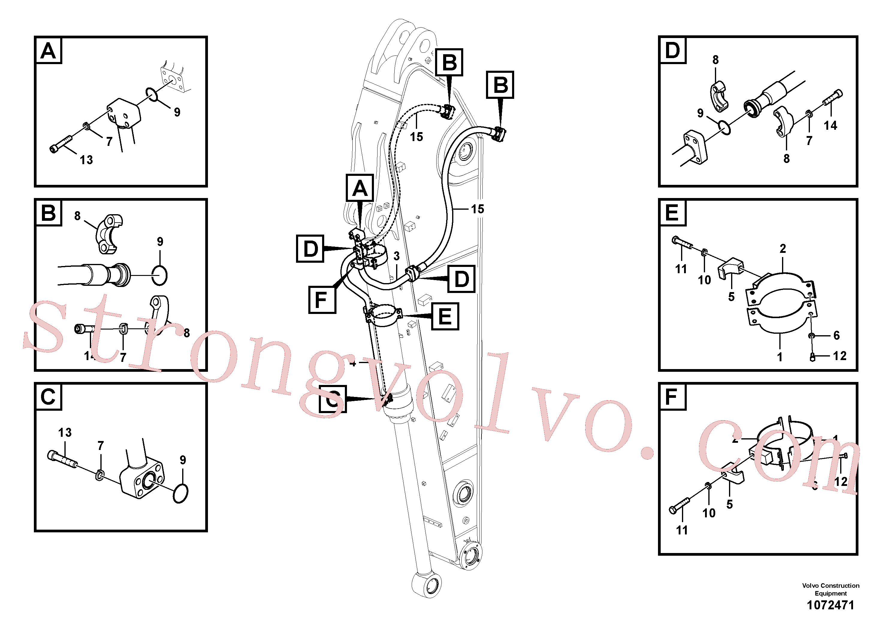 VOE14677233 Volvo Hidráulica de serviço, cilindro do balde no braço de afundamento(1072471 Montagem)