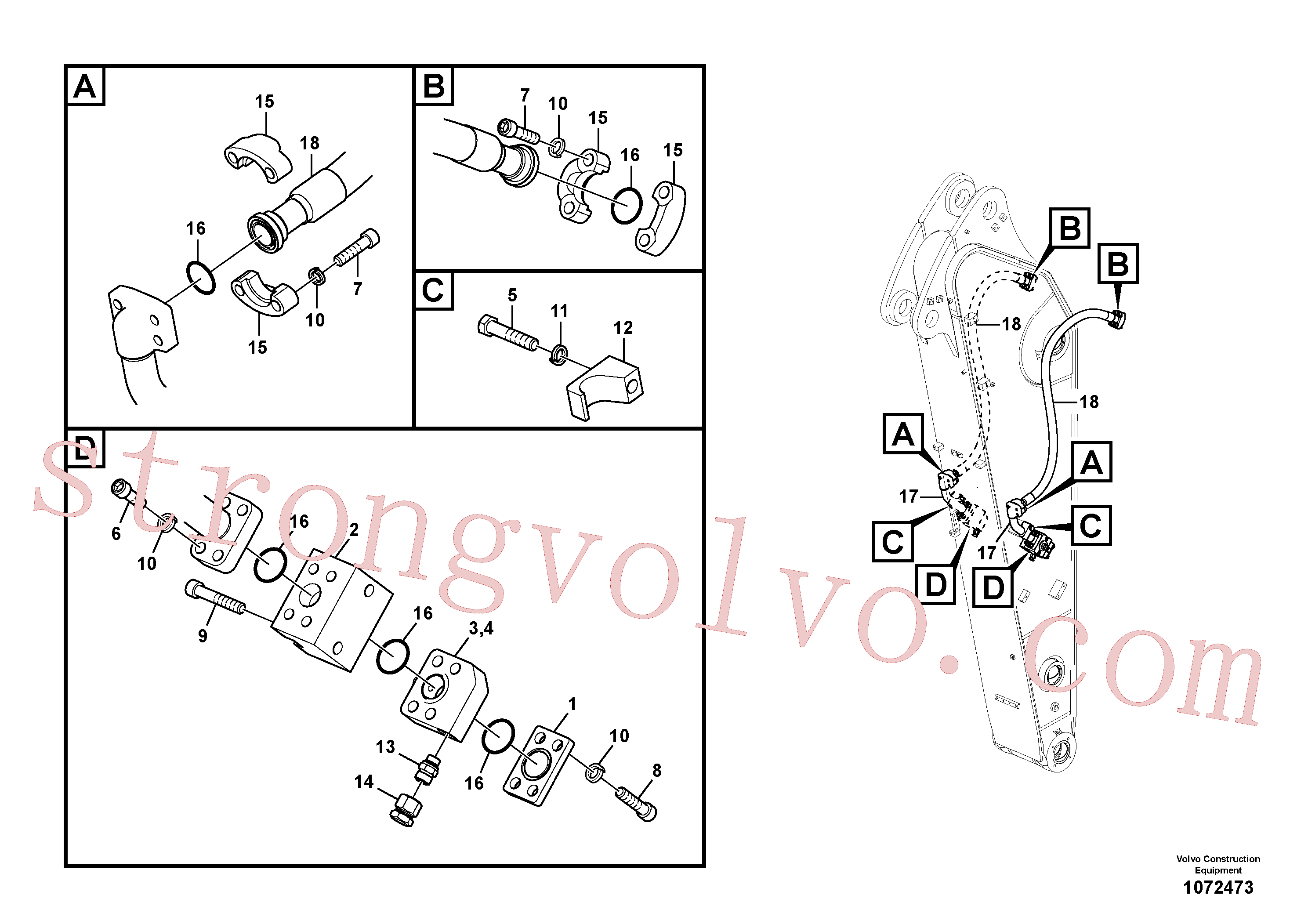 China Made VOE14517678 Pipe Volvo Acessórios para escavadeira