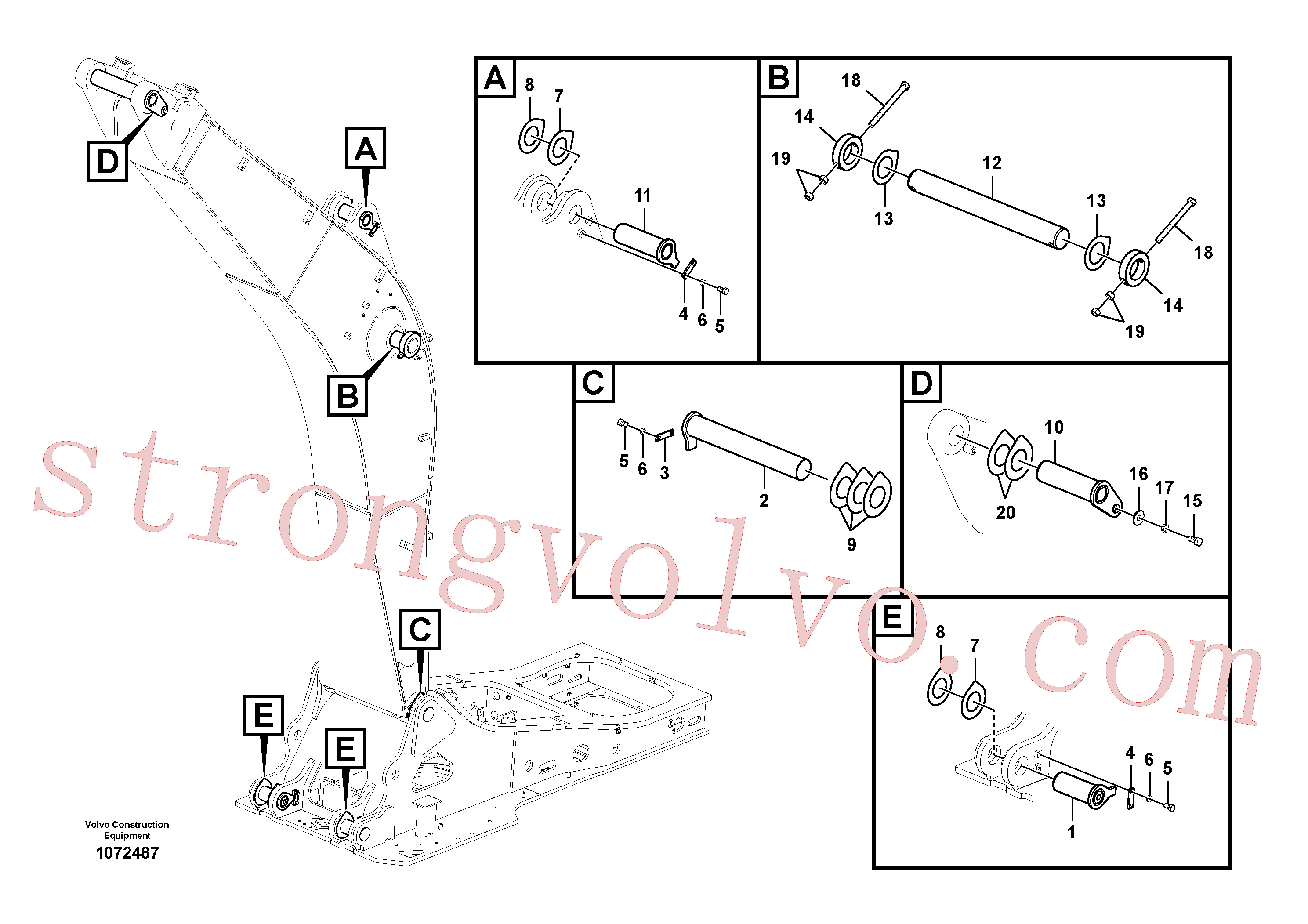 VOE14500229 Volvo Tirantes para a lança(1072487 Montagem)