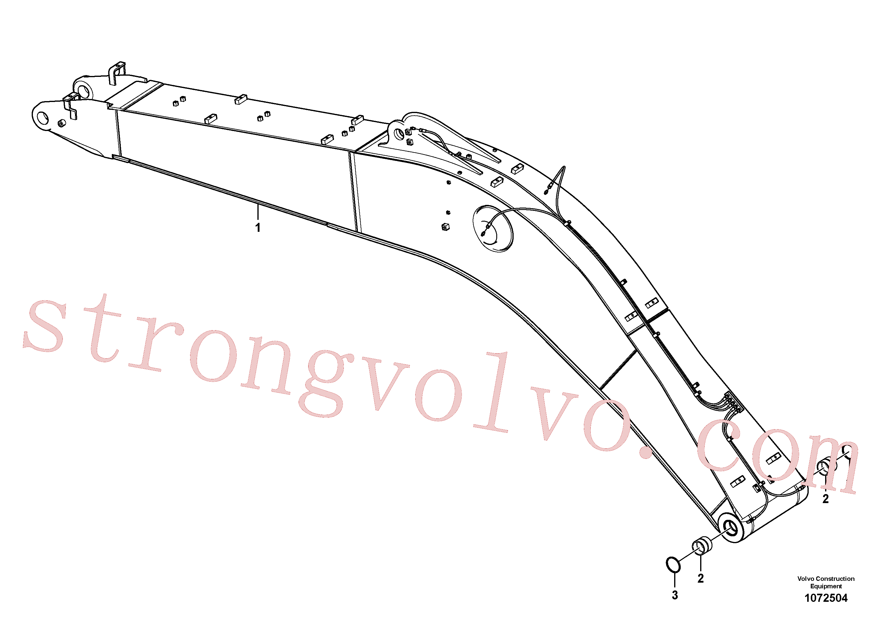 VOE14727790 Volvo Tubagem e lubrificação com massa da lança(1072504 Montagem)