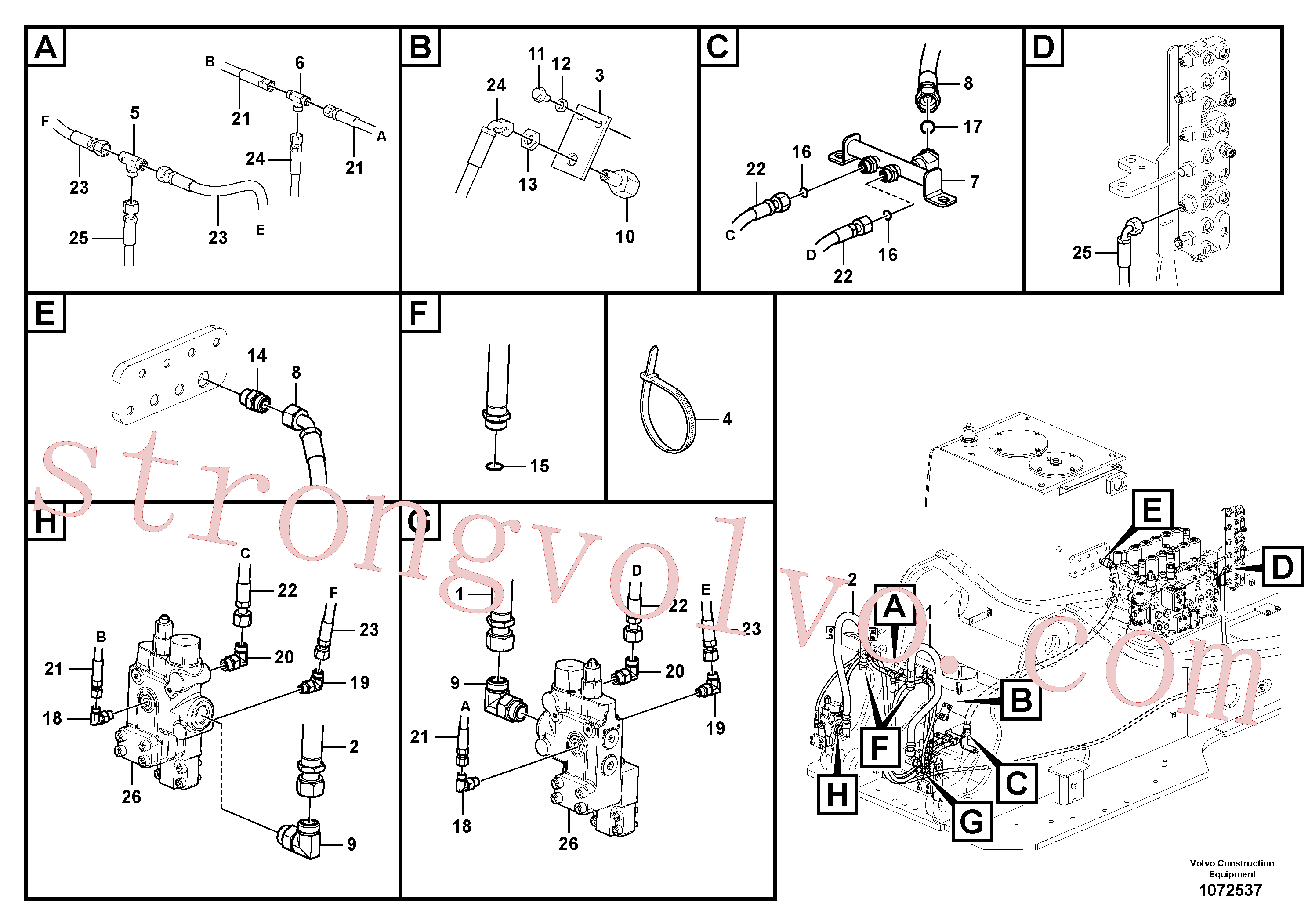 VOE937600 Volvo Hidráulica de serviço, ruptura da lança(1072537 Montagem)