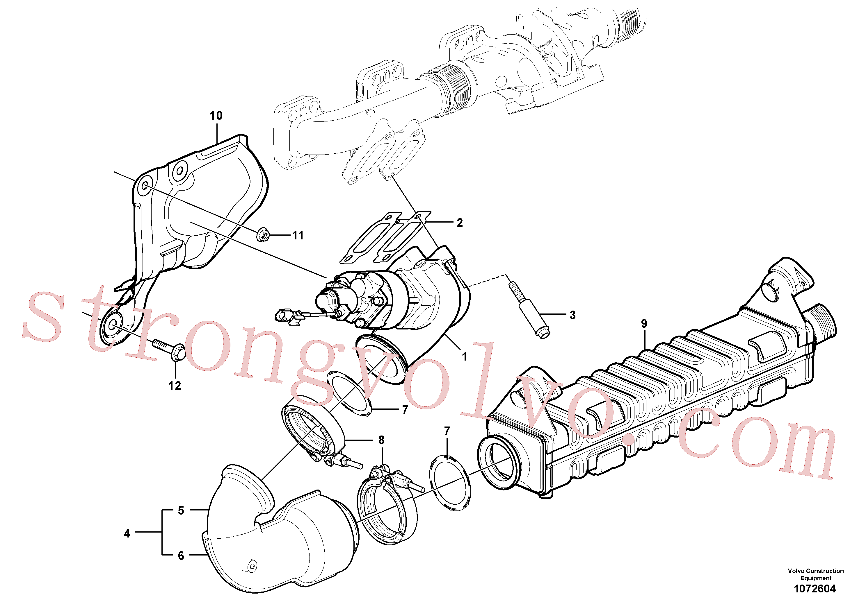 VOE990949 Volvo EGR - lado quente(1072604 Montagem)