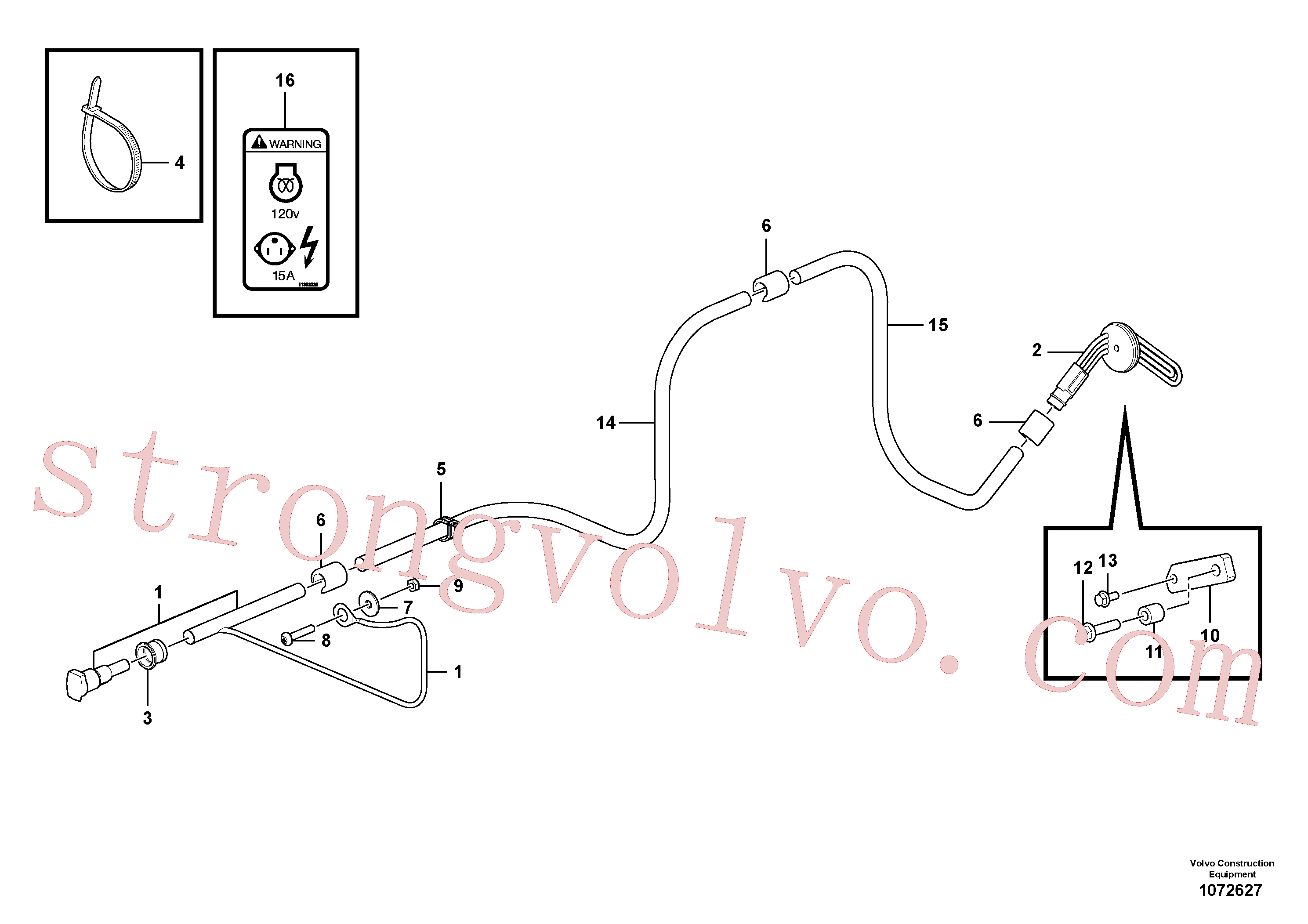VOE60113097 Volvo Aquecedor do motor.(1072627 Montagem)