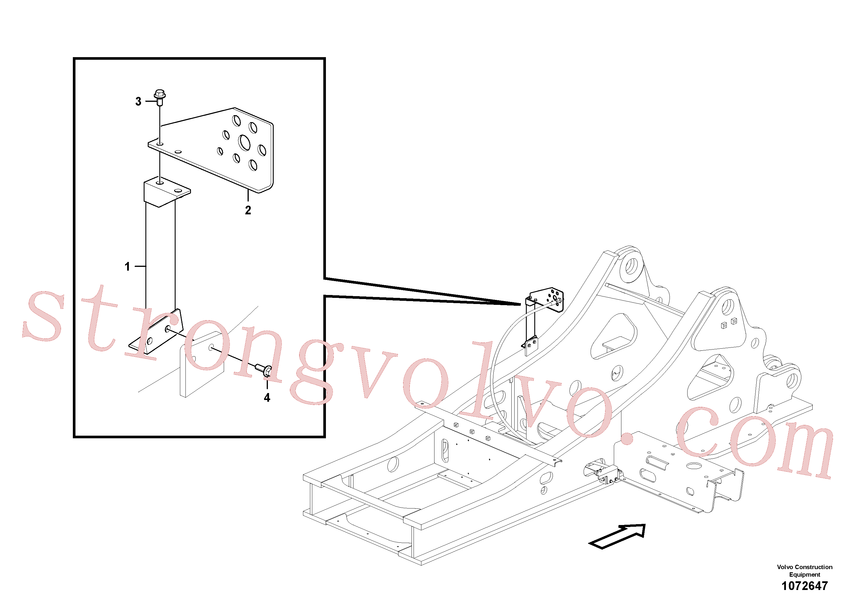 VOE14512812 Volvo Hidráulica de serviço, fuga de óleo na estrutura superior(1072647 Montagem)
