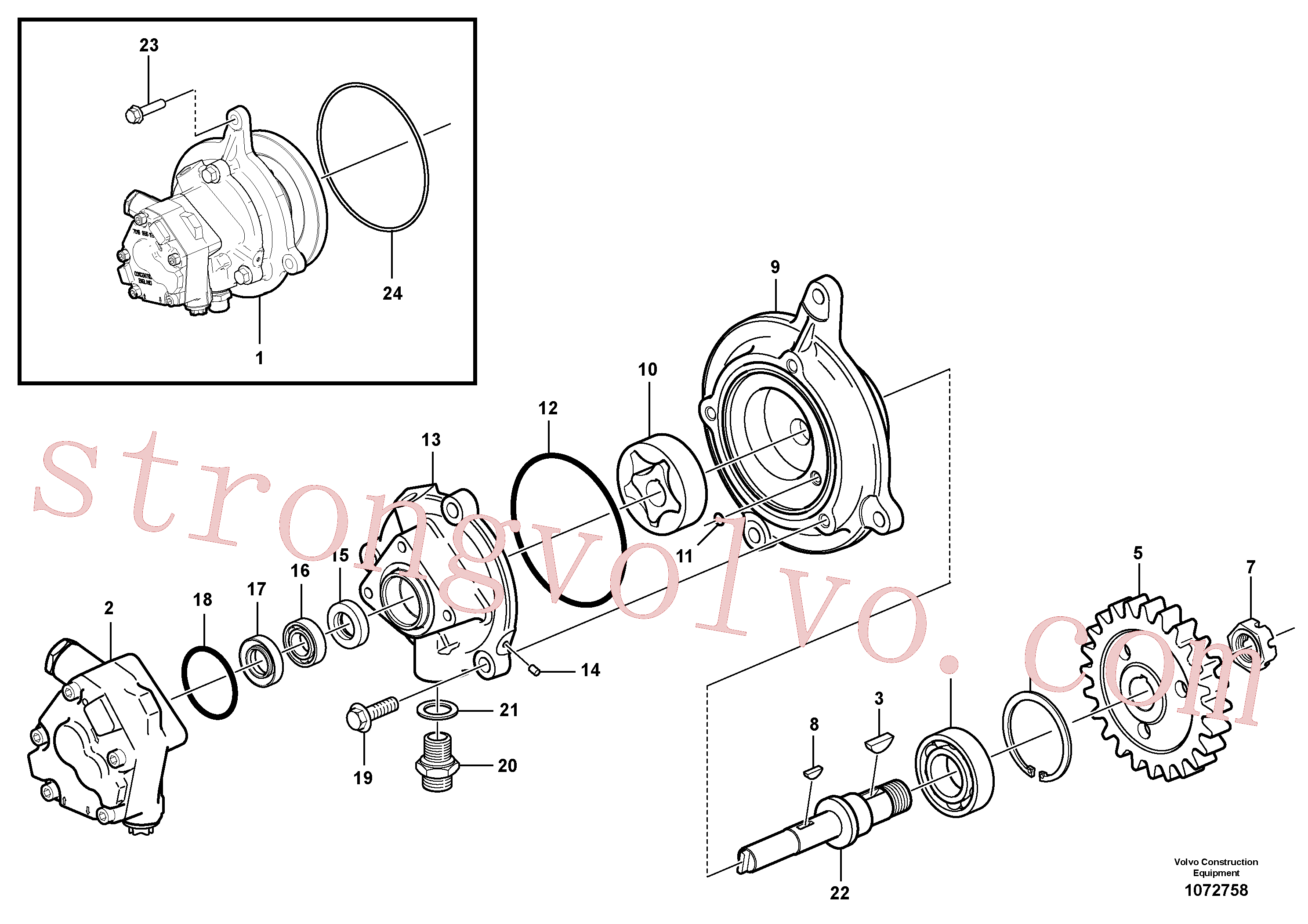 VOE910112 Volvo Bomba de óleo(1072758 Montagem)