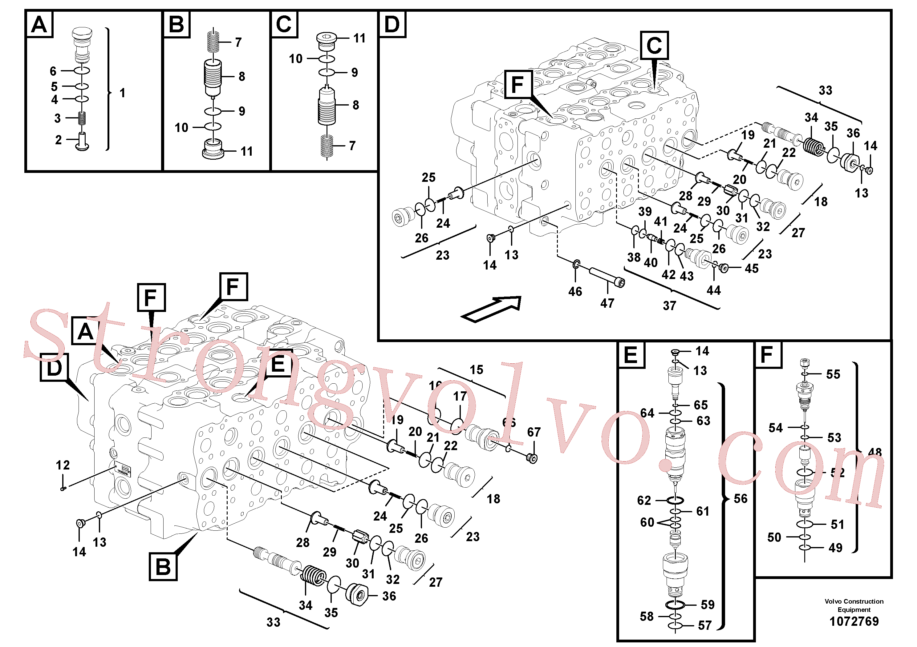 VOE14601405 Volvo Válvula mestra de comando(1072769 Montagem)