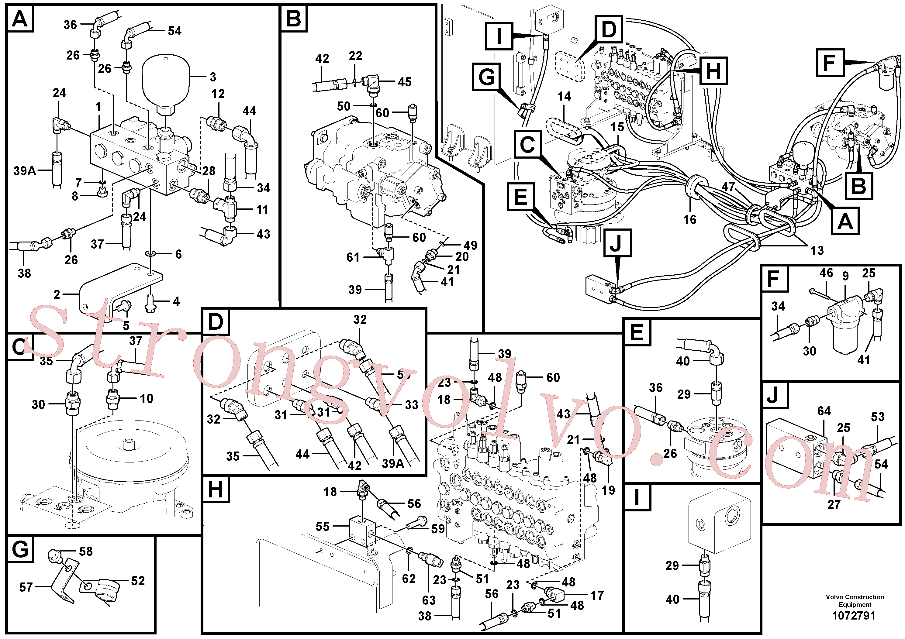 VOE14880492 Volvo Sistema servomotor, válvula de comando para pedal da válvula de comando(1072791 Montagem)