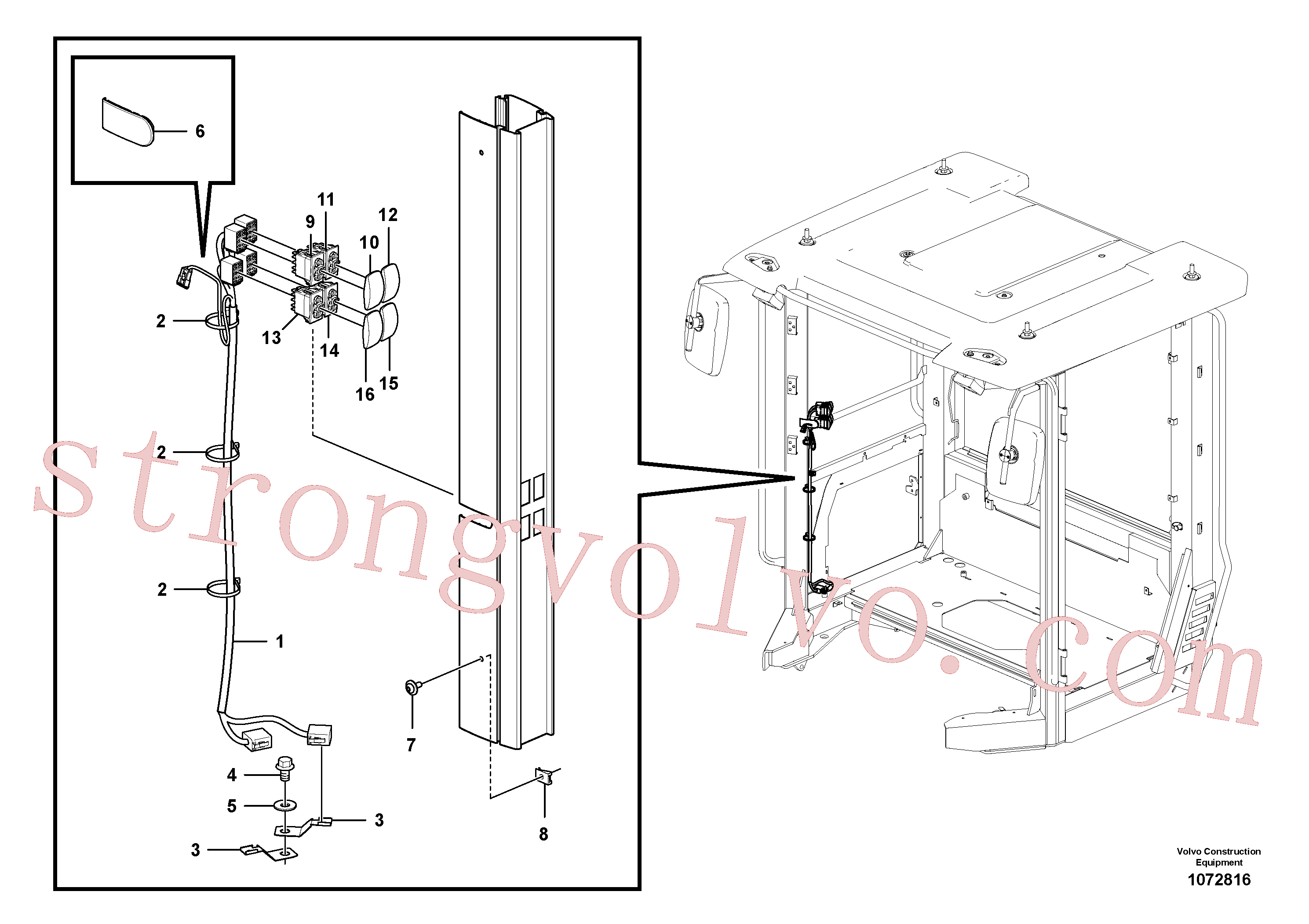 VOE20992232 Volvo Painel de interruptores(1072816 Montagem)