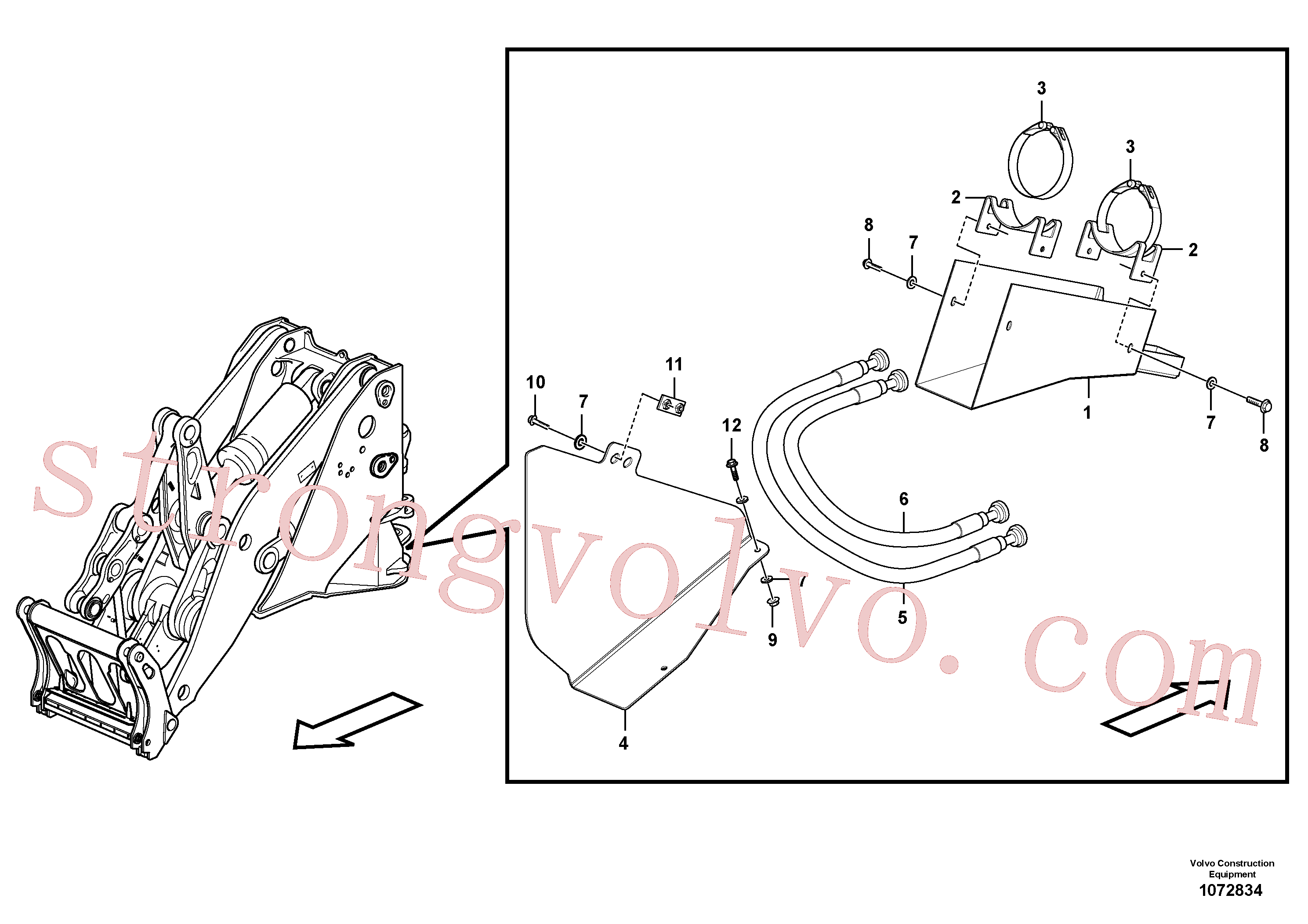 VOE60113112 Volvo Protecção de mangueira, cilindro de elevação(1072834 Montagem)