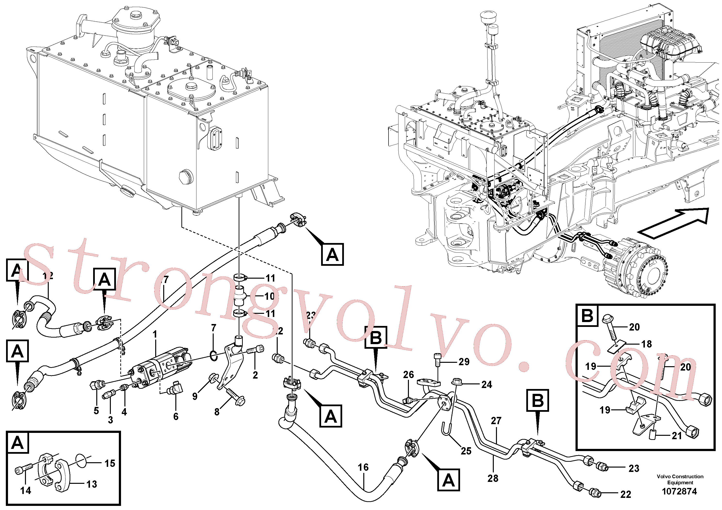 VOE16836574 Volvo Sistema de refrigeração dos travões, eixos(1072874 Montagem)