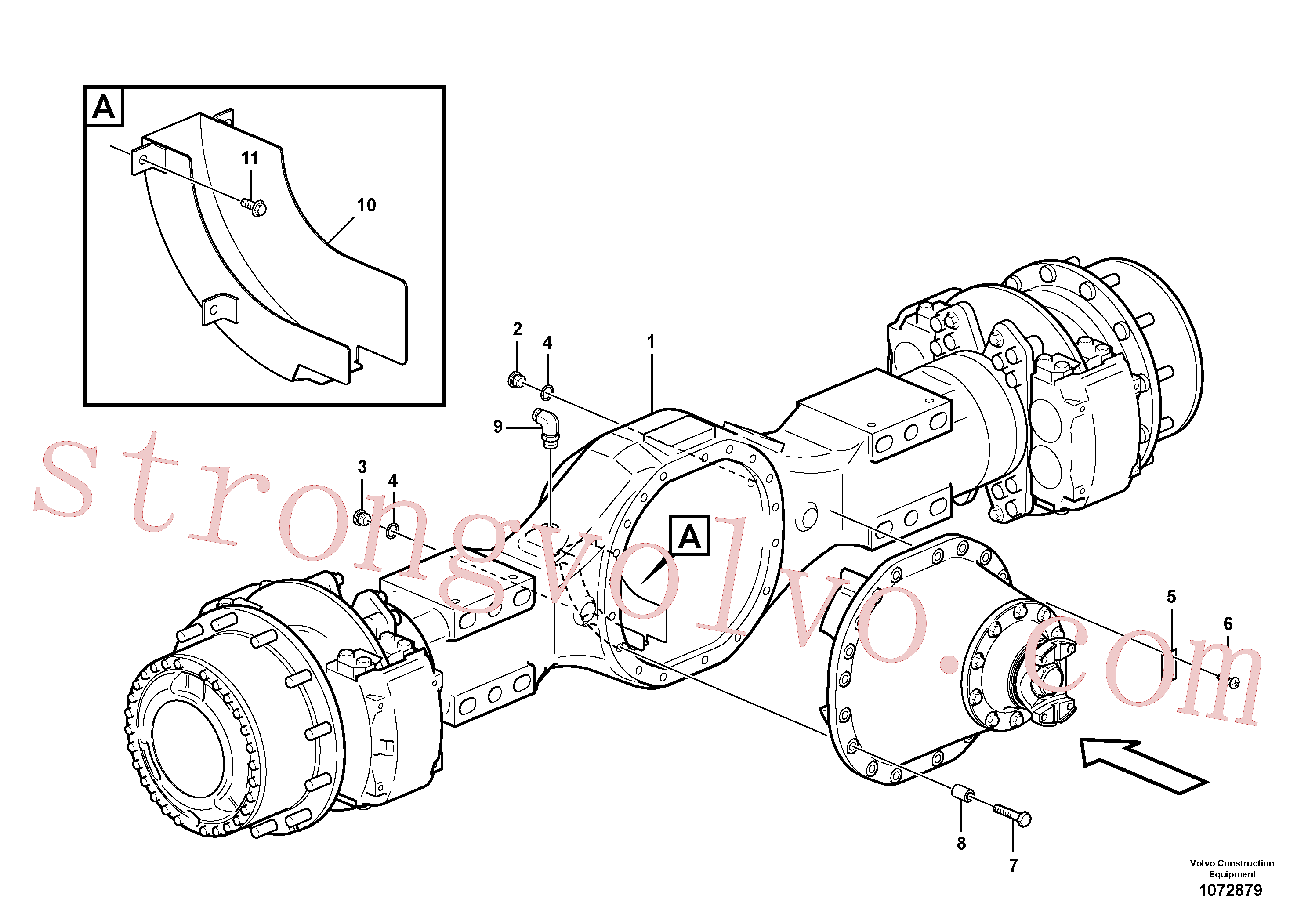 VOE932337 Volvo Eixo planetário, unidade do motor(1072879 Montagem)