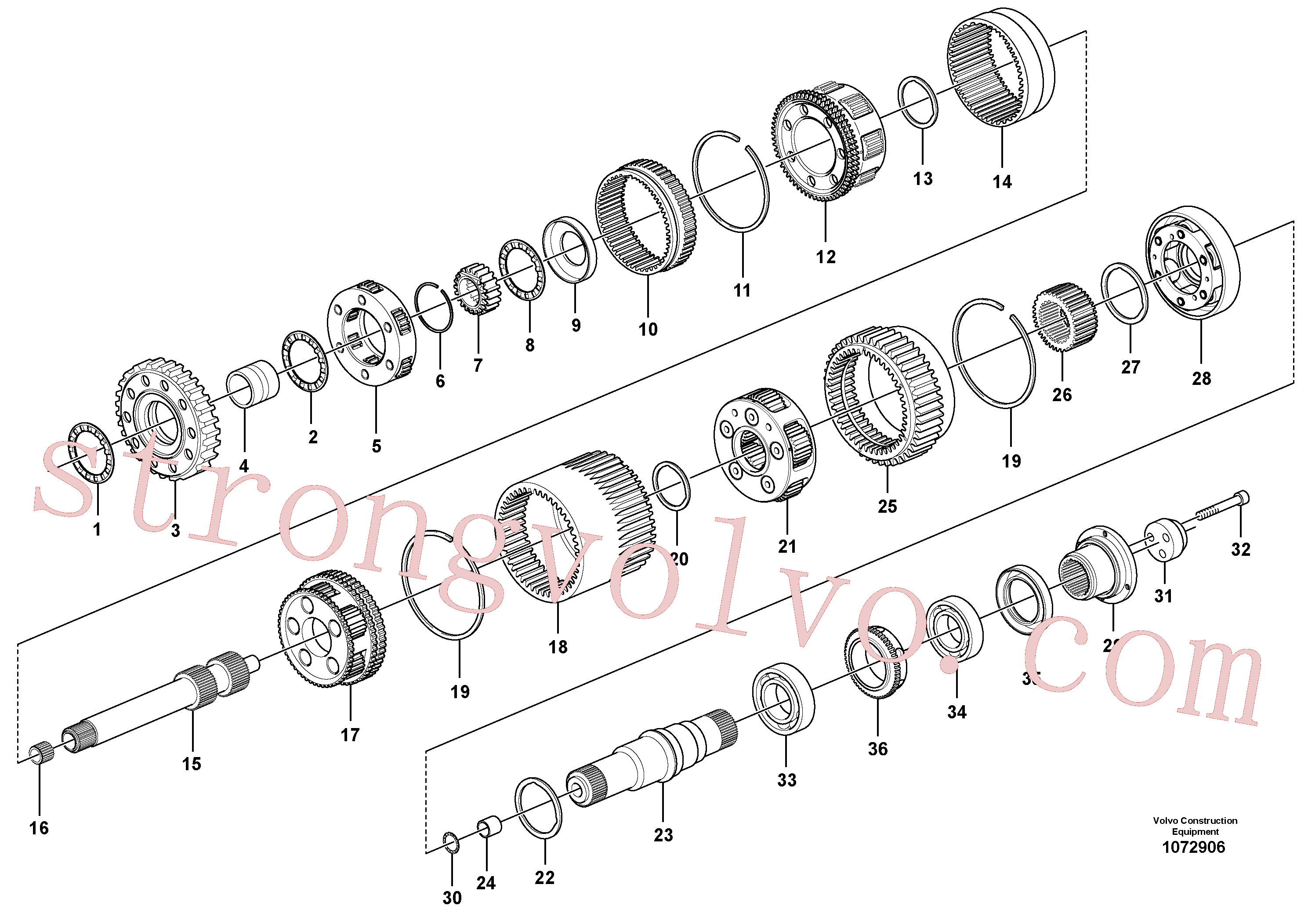 VOE17235294 Jogo engr planetária Volvo escavadeira