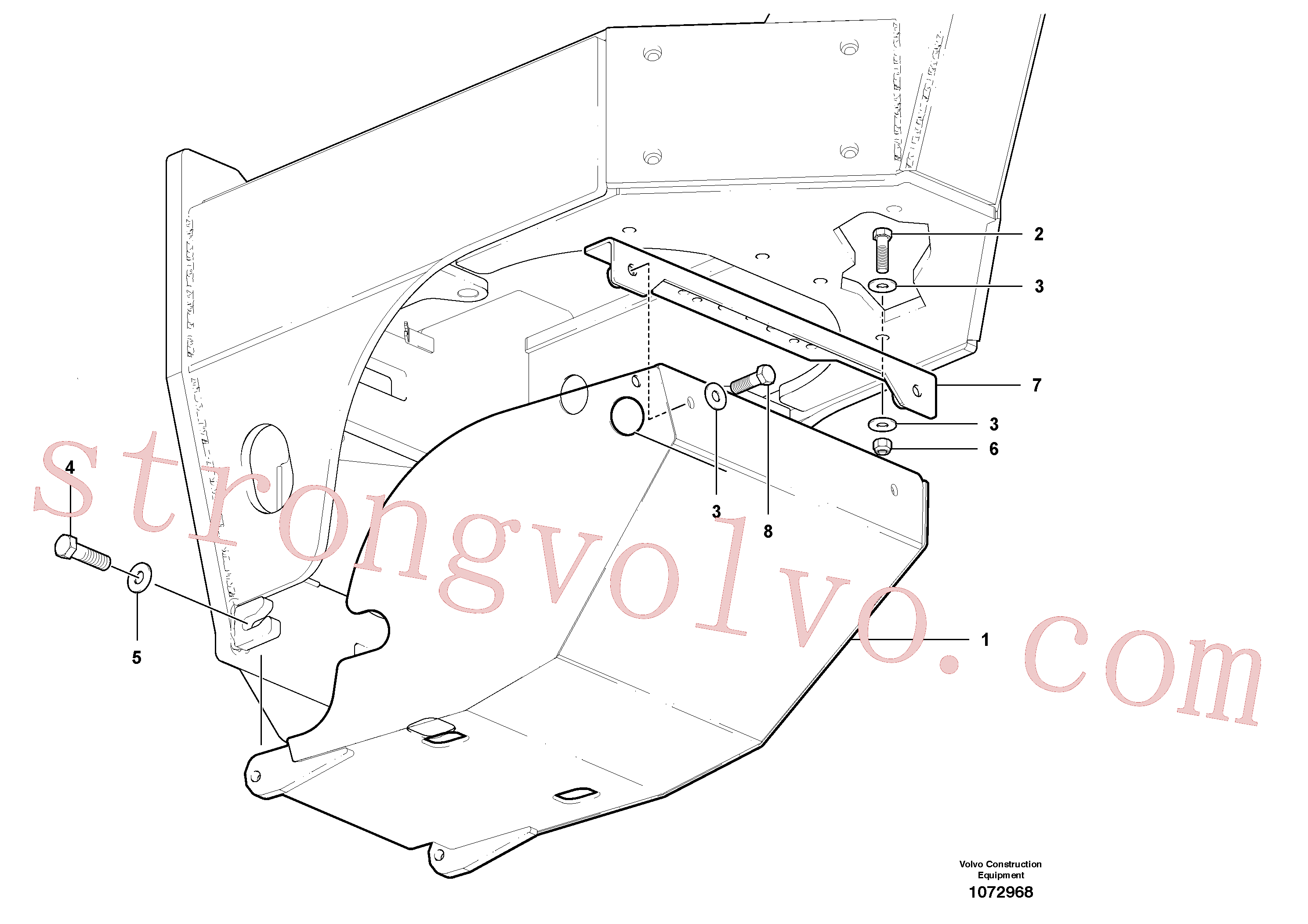VOE983396 Volvo Resguardo da transmissão(1072968 Montagem)