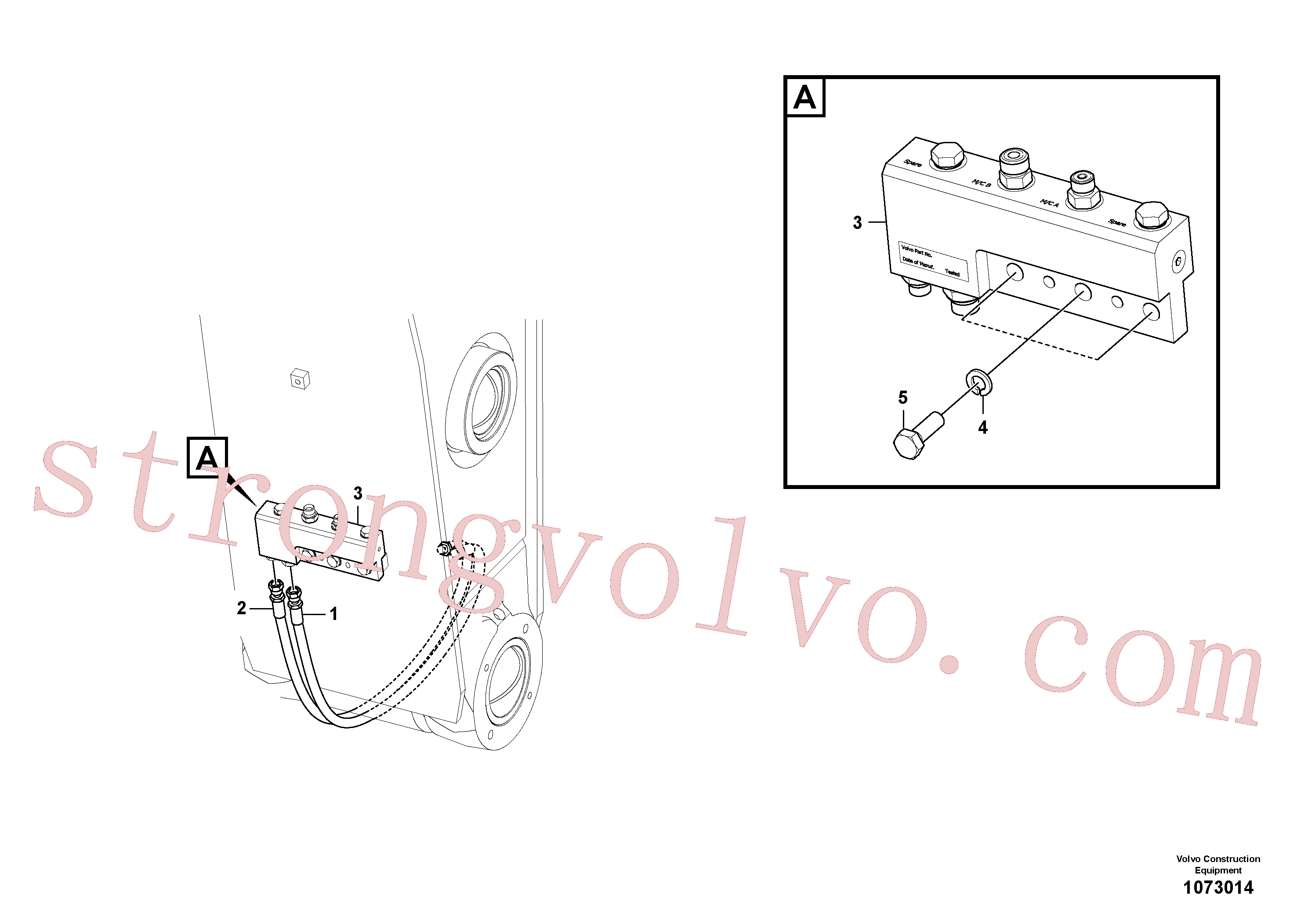 VOE14556212 Volvo Hidráulica de serviço, encaixe rápido no braço de afundamento(1073014 Montagem)