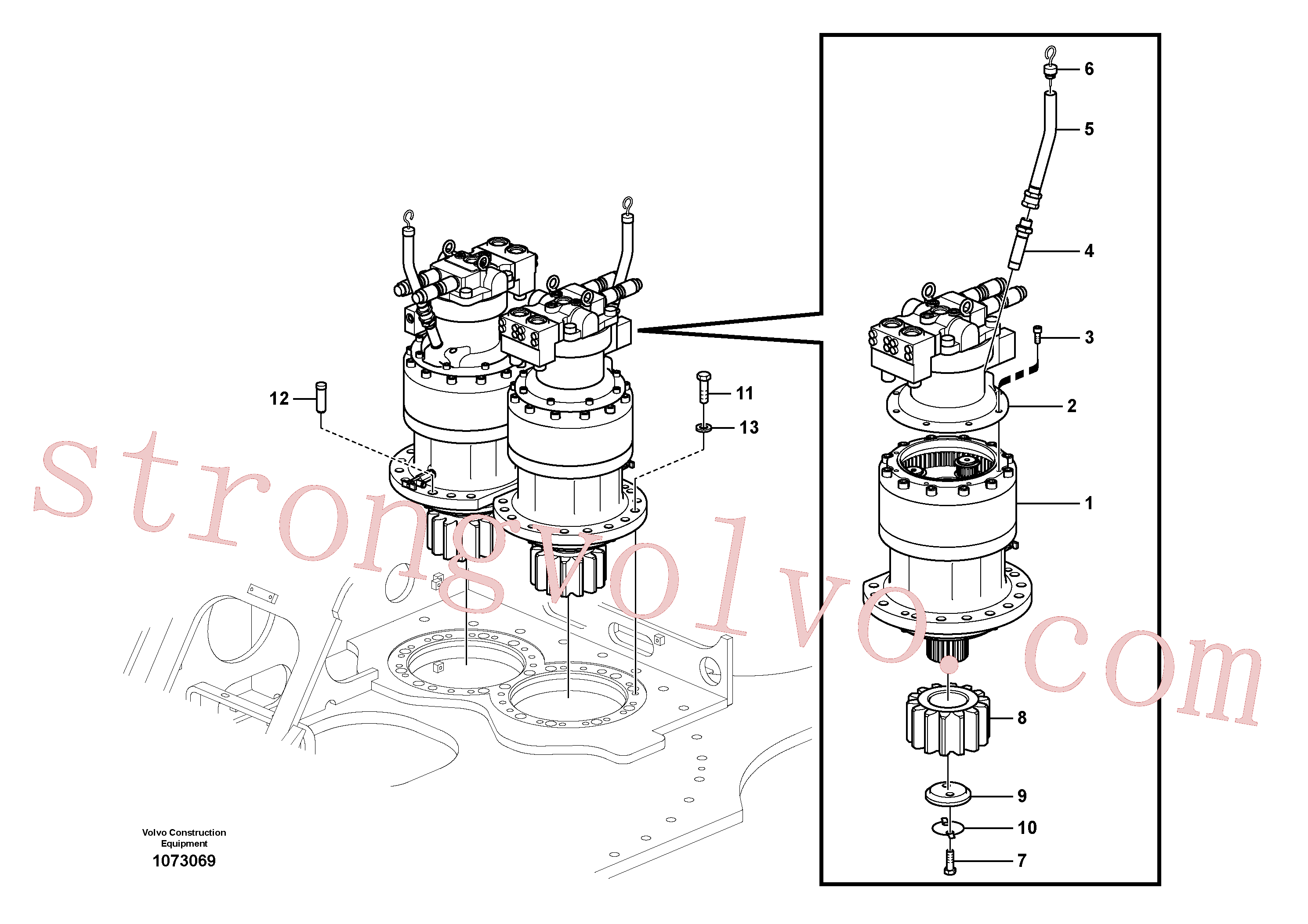 Volvo Acessórios para escavadeira VOE14612482 Swing motor Acessórios