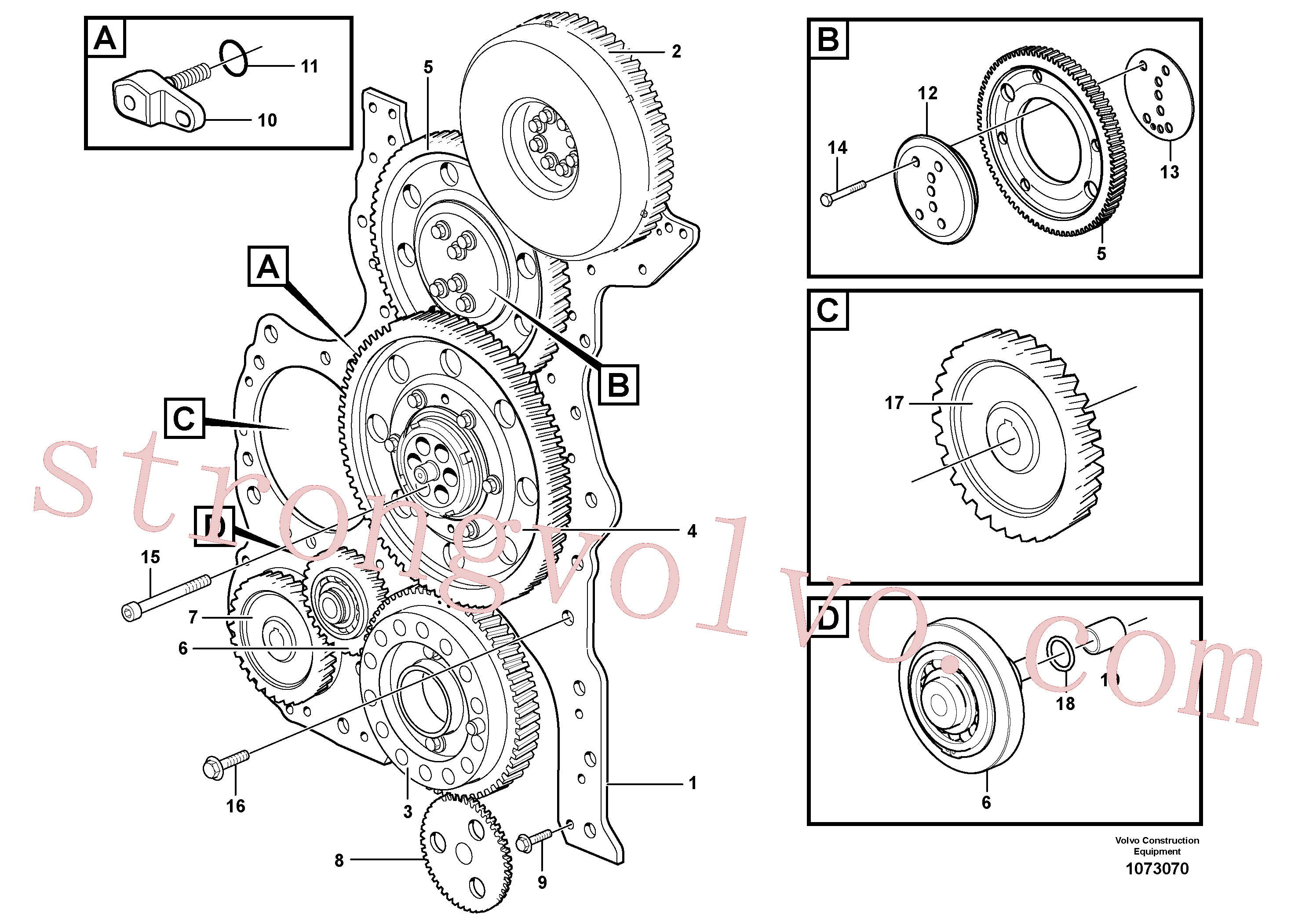 ZM7094911 Volvo Carretos e caixa da engrenagem de distribuição(1073070 Montagem)