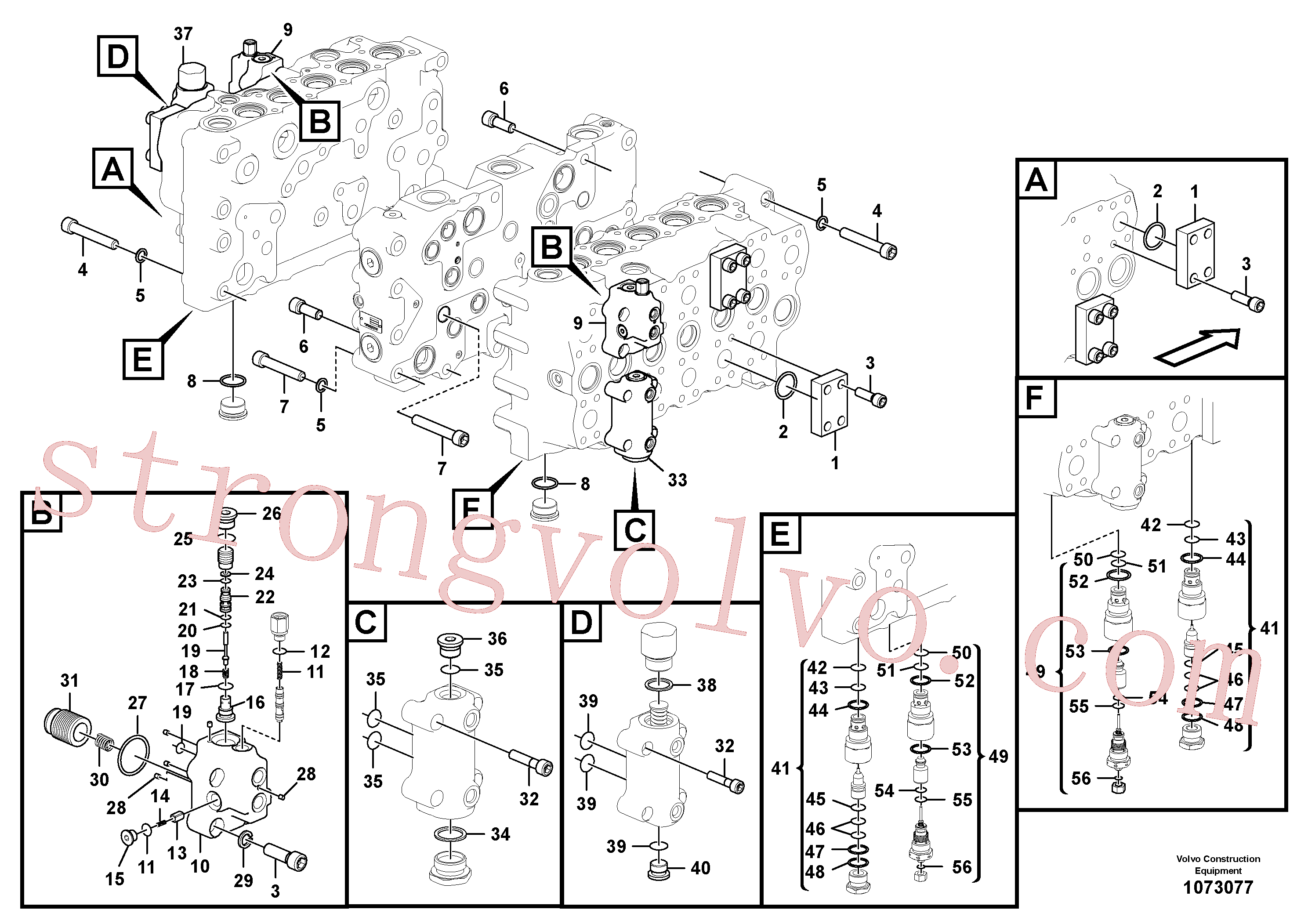 VOE14649087 Volvo Válvula mestra de comando(1073077 Montagem)