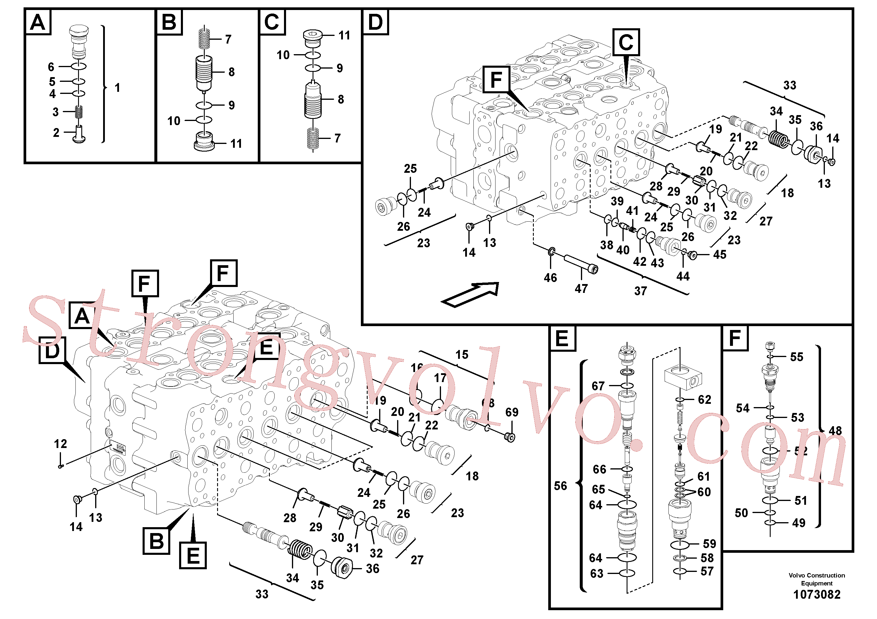 VOE14601405 Volvo Válvula mestra de comando(1073082 Montagem)