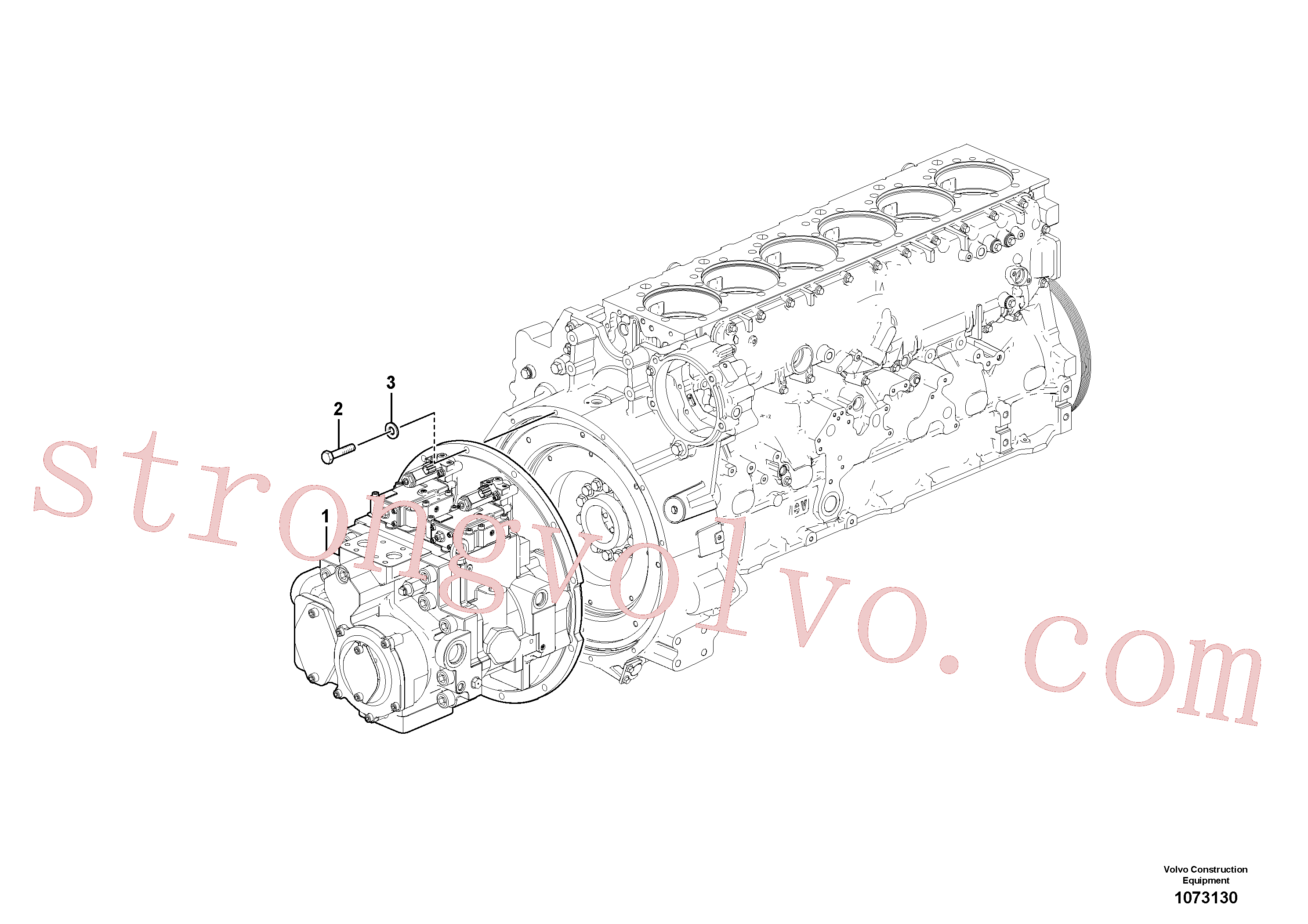 VOE14644493 Volvo Instalação da bomba(1073130 Montagem)
