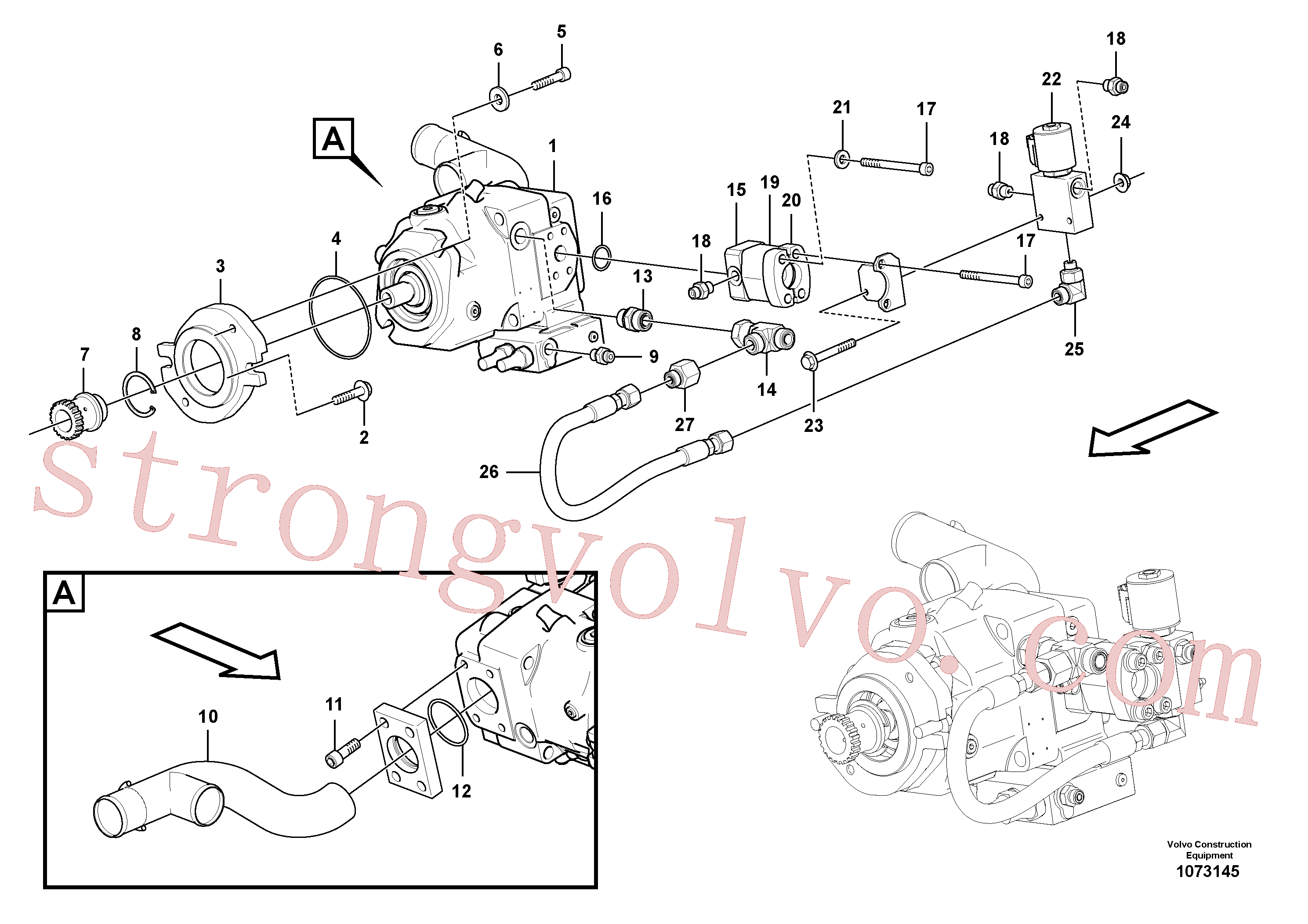 VOE15000826 Volvo Bomba hidráulica, sistema de centro aberto(1073145 Montagem)