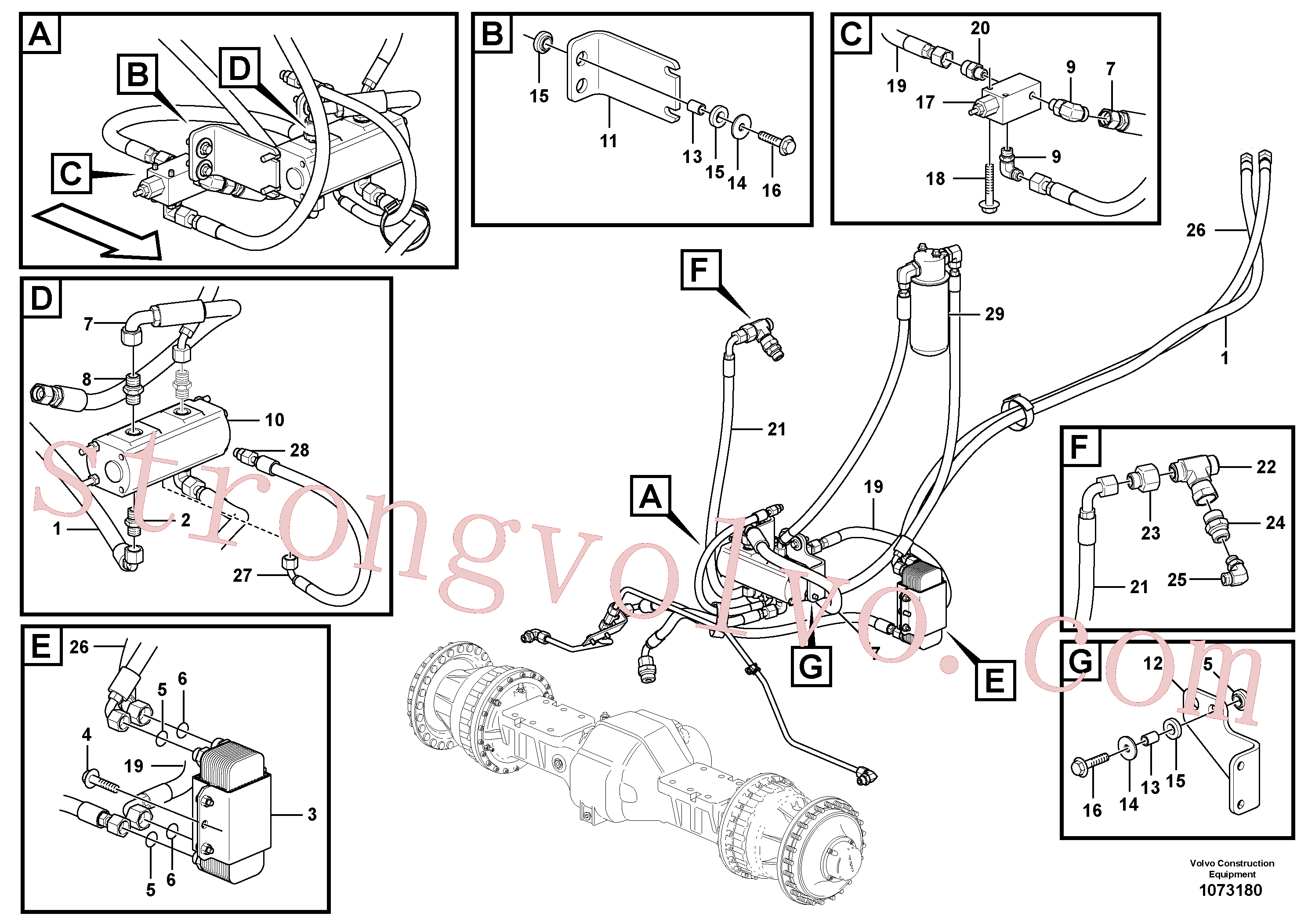 VOE13933863 Volvo Refrigerador de óleo, à frente, circuito do motor.(1073180 Montagem)