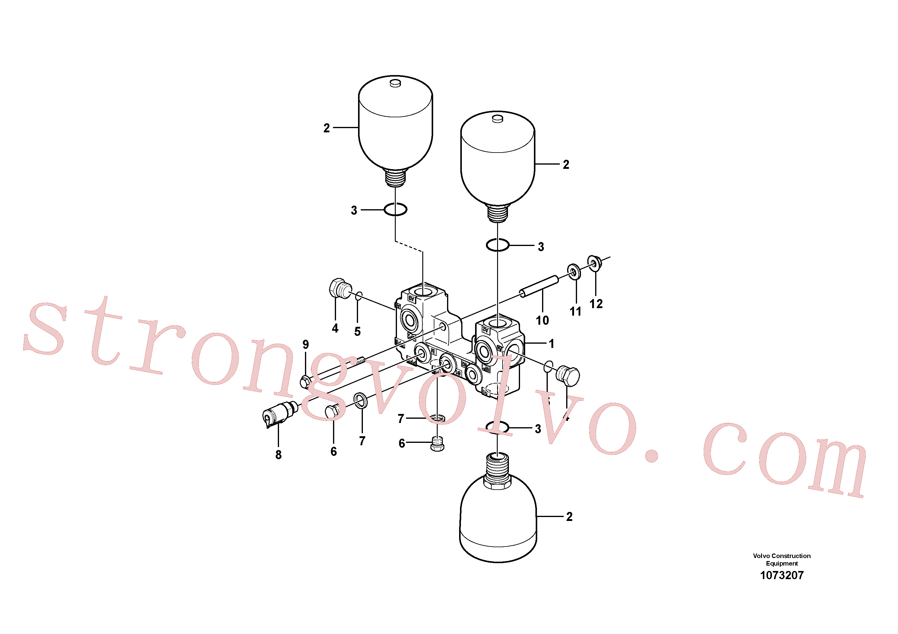 VOE968237 Volvo Válvula e acumuladores(1073207 Montagem)