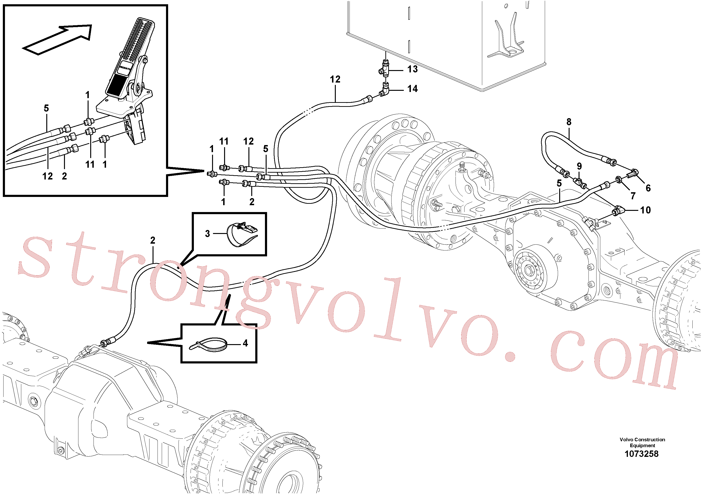 RM59962316 Volvo Linha do travão, corpo da válvula - acumuladores - acumulador - válvula do travão do pé(1073258 Montagem)