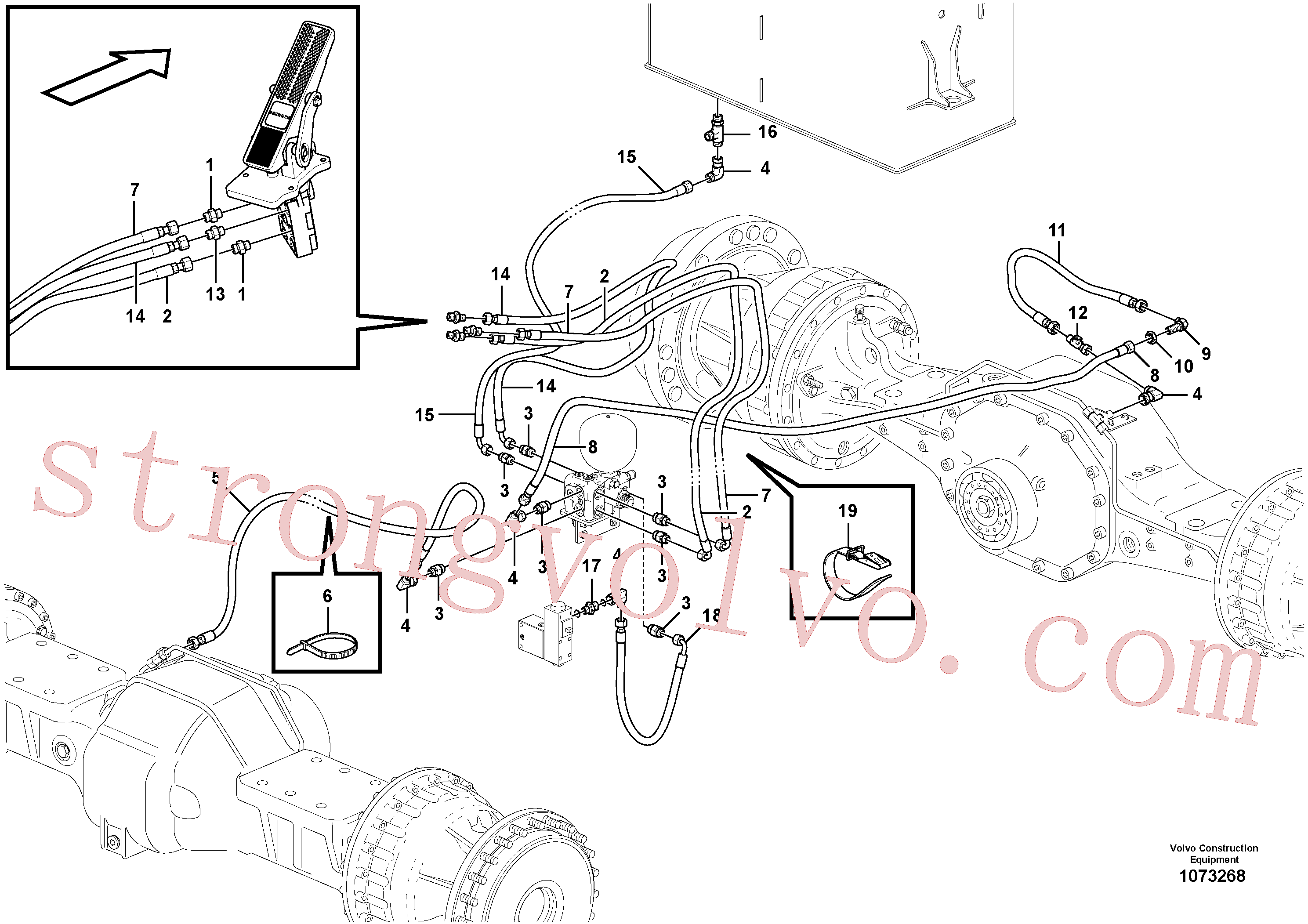 SA9403-03234 Volvo Linha do travão, corpo da válvula - acumuladores - acumulador - válvula do travão do pé(1073268 Montagem)