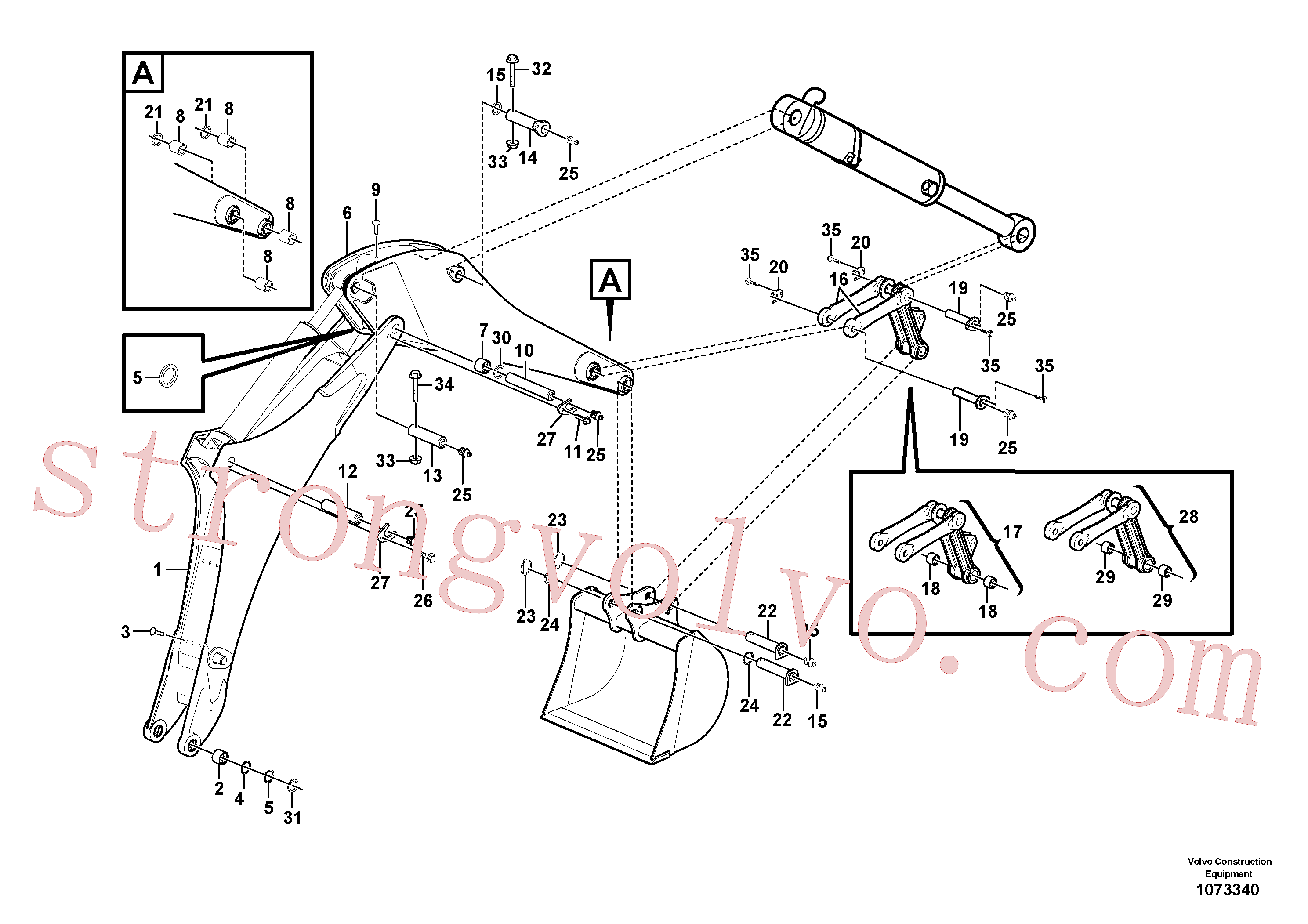 China Made VOE11883275 Pino Volvo Acessórios para escavadeira