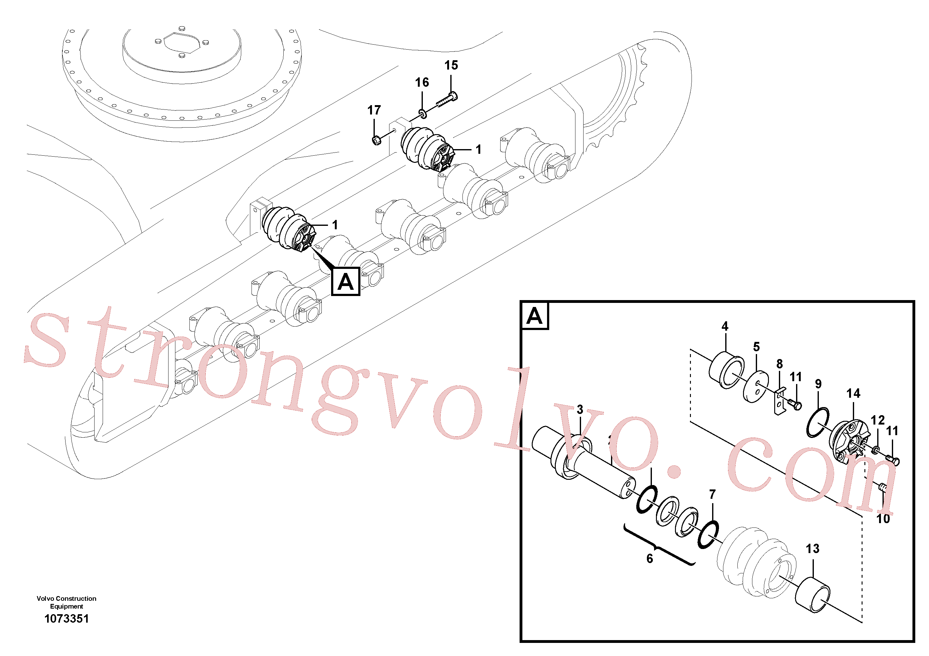 SA9011-22423 Volvo Roleto superior(1073351 Montagem)